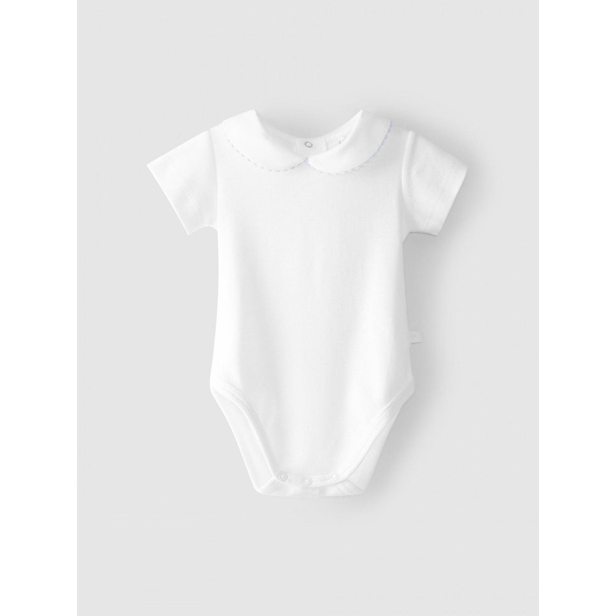 Short-sleeved bodysuit with Peter Pan collar