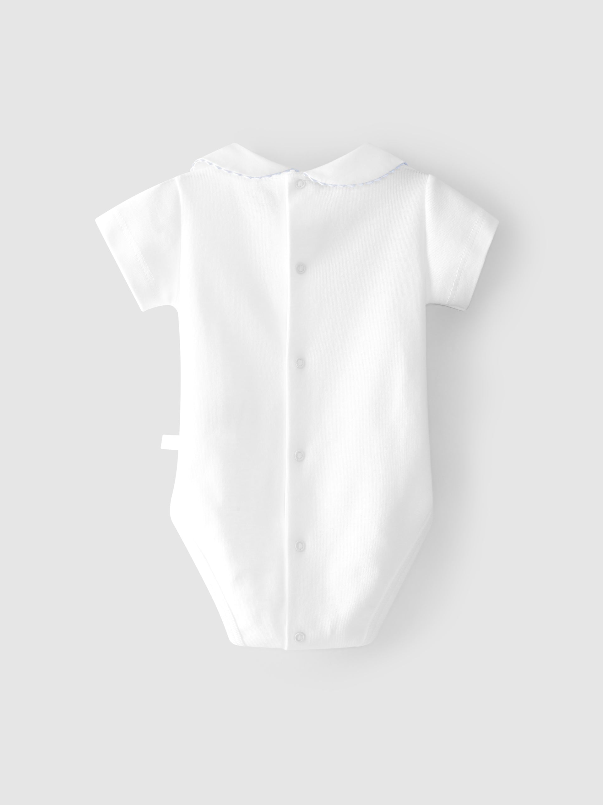 Short-sleeved bodysuit with Peter Pan collar