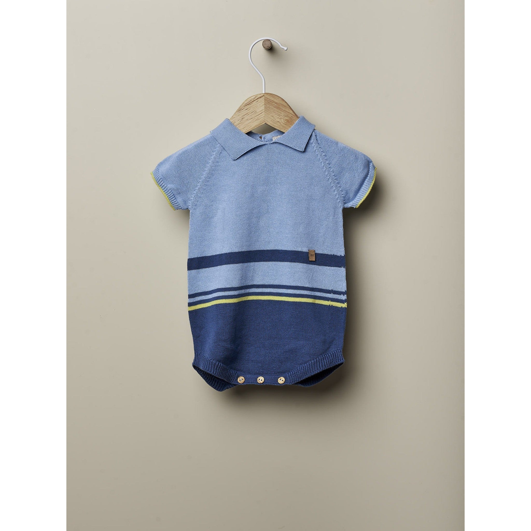 Short-sleeved polo shortie knitted in cotton | OCEAN