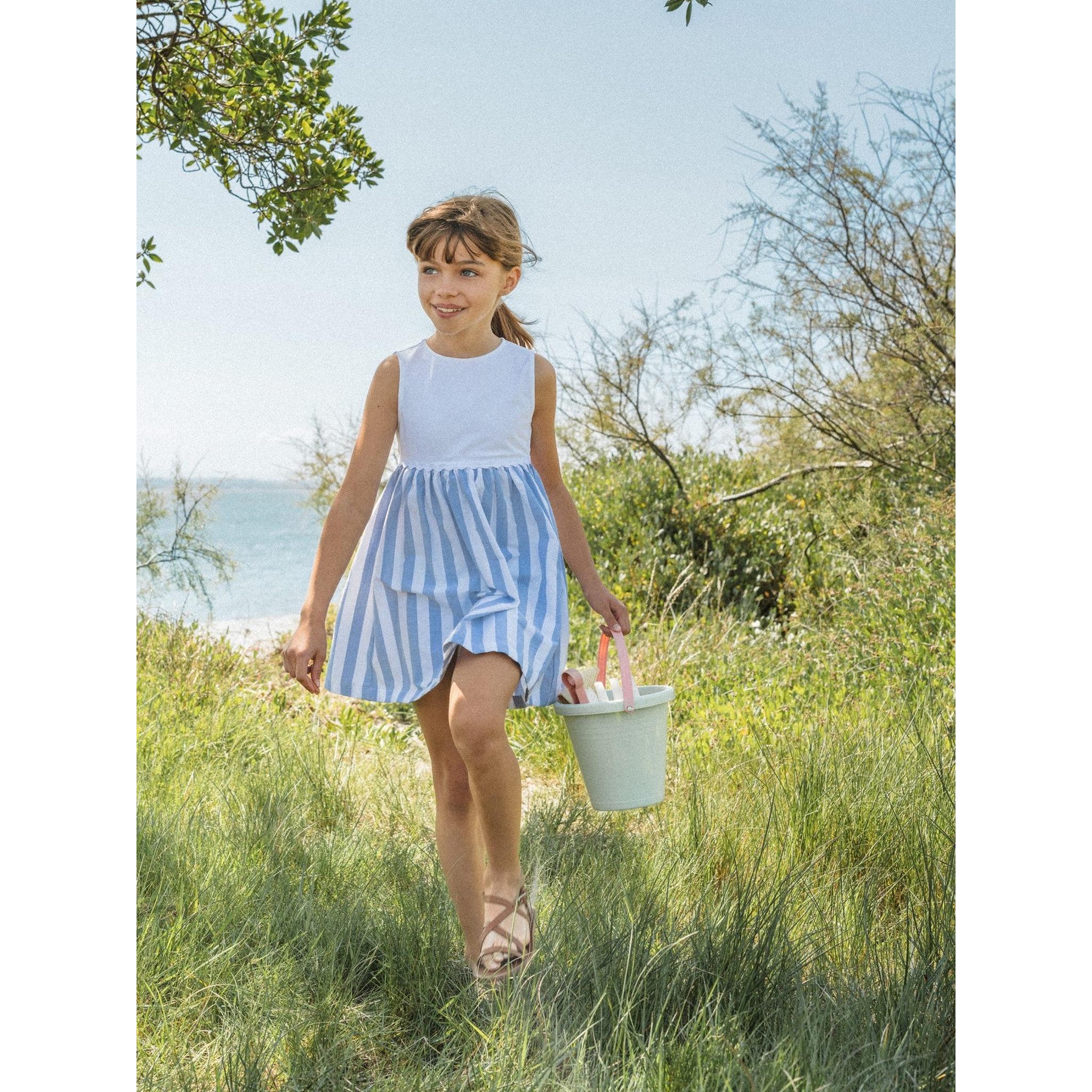 Open-back striped dress