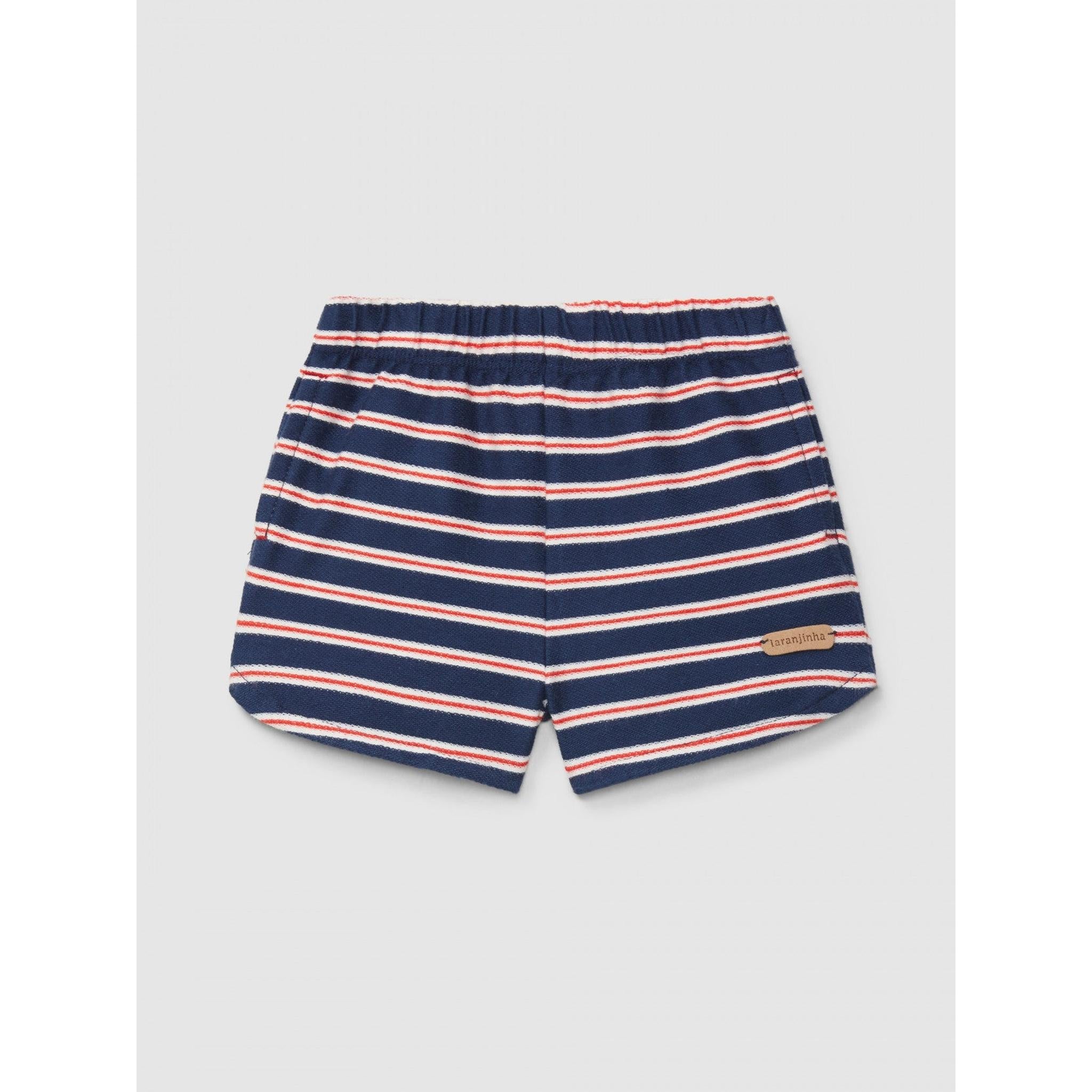 multi-coloured striped plush set - navy