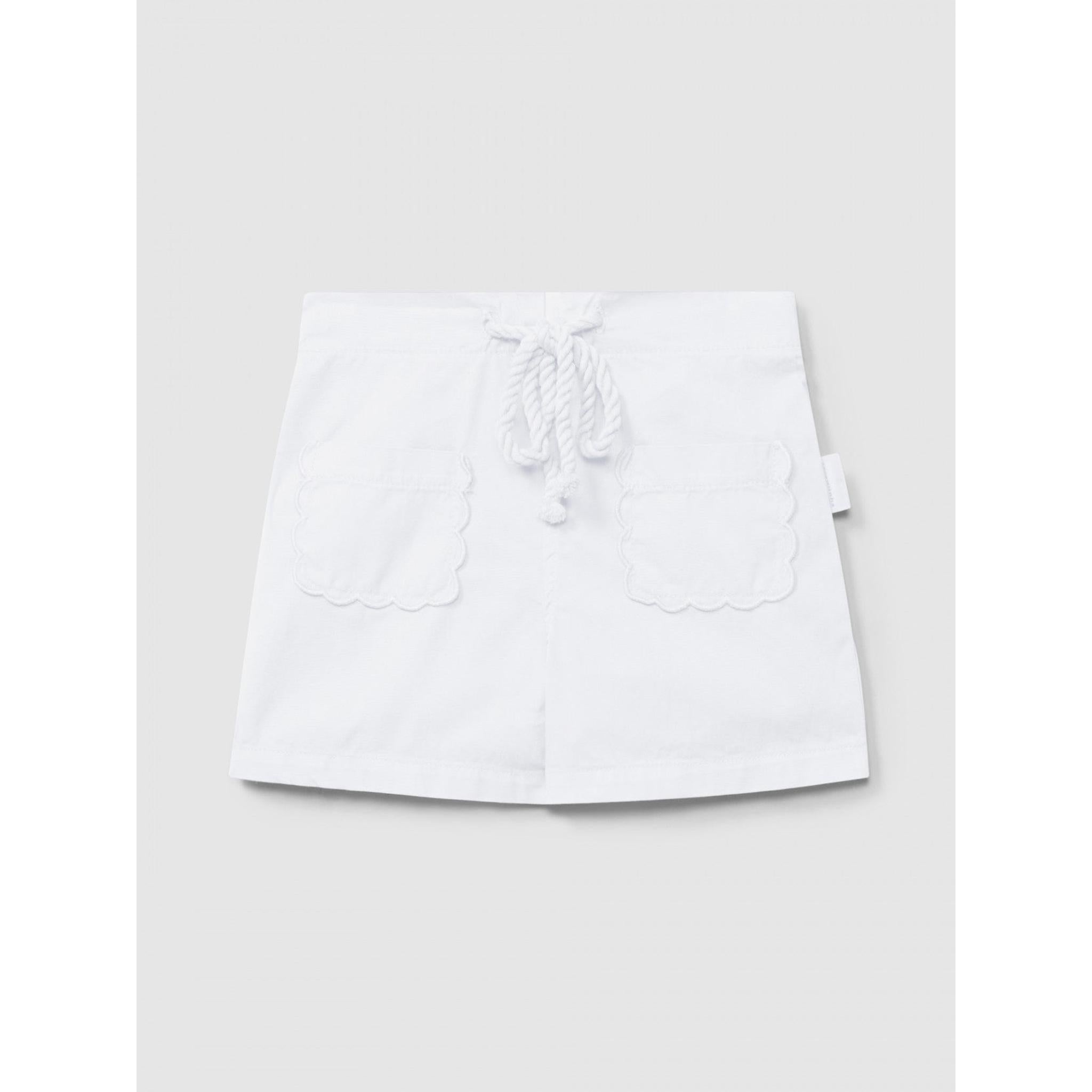 Plain twill pull-up shorts