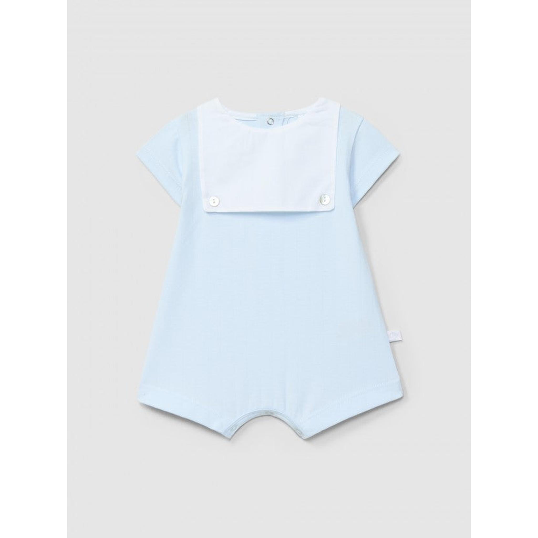 Short-leg romper embossed stripes