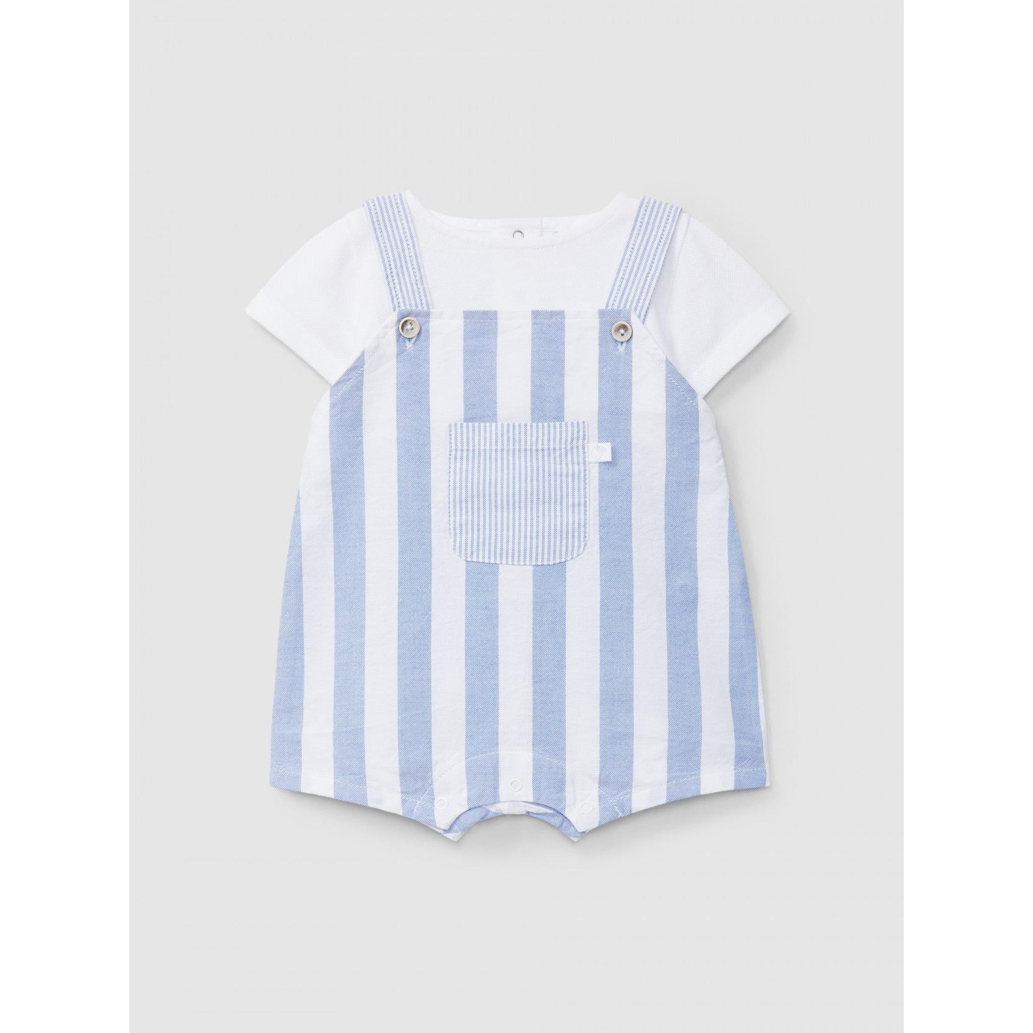 Romper two-in-one stripes and pique