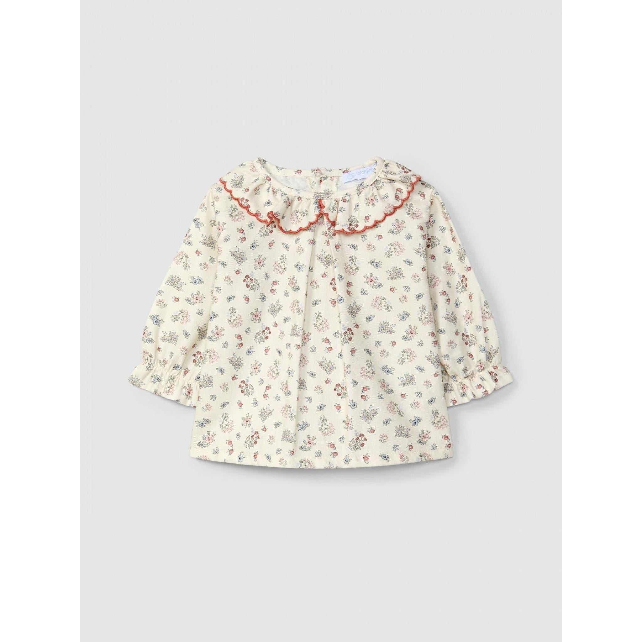 Reversible skirt vichy check and flowers set