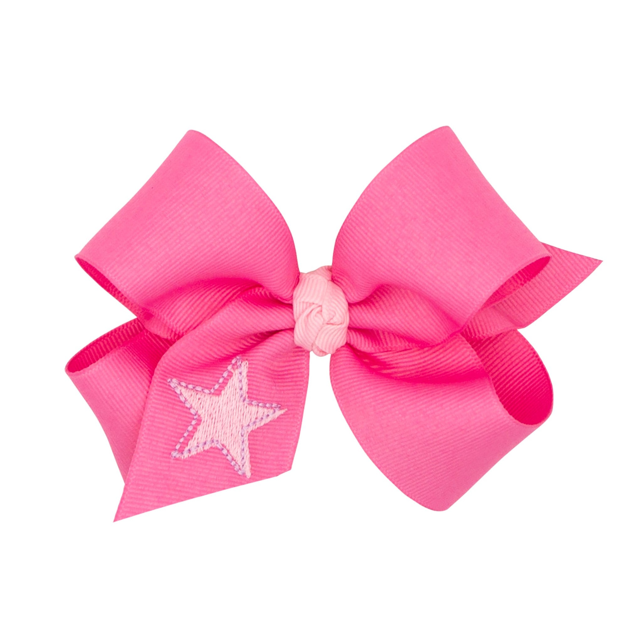 Embroidered Medium Moonstitch Grosgrain Hair Bow