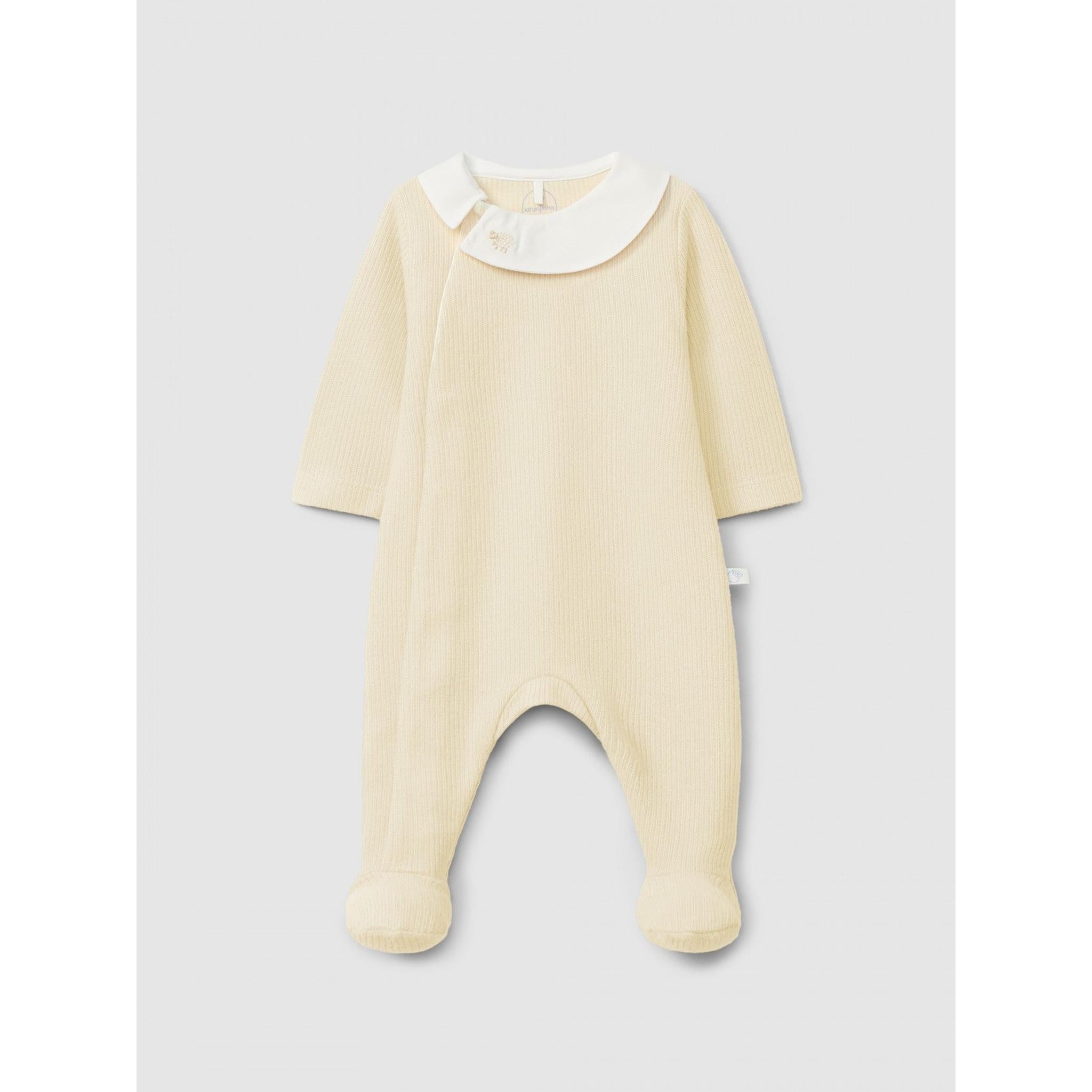Babygrow in organic cotton with embroidered detail on the collar