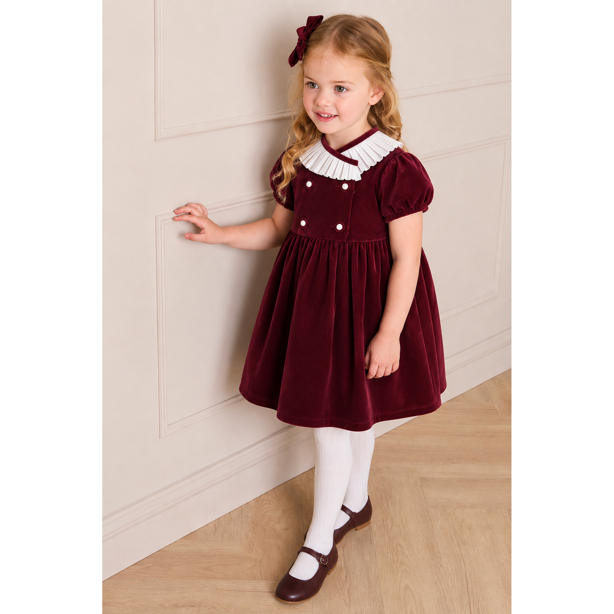 Vestido Burdeos Velvet Cruzado
