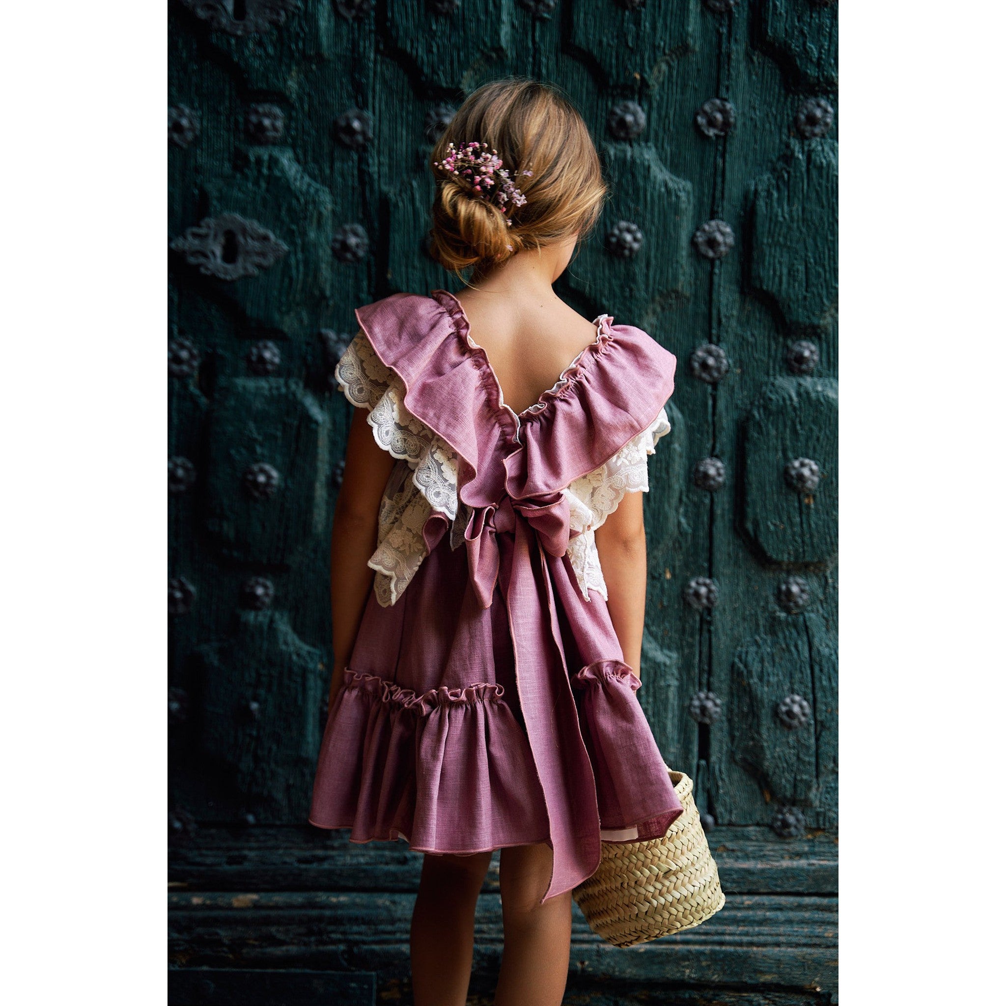 Manuela Linen Lace Dress