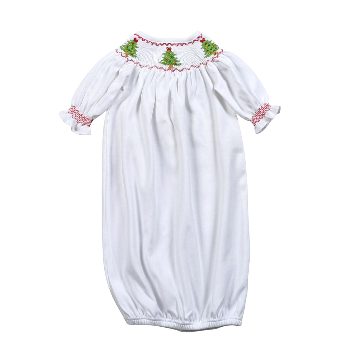 HAND SMOCKED CHRISTMAS TREES PIMA GOWN