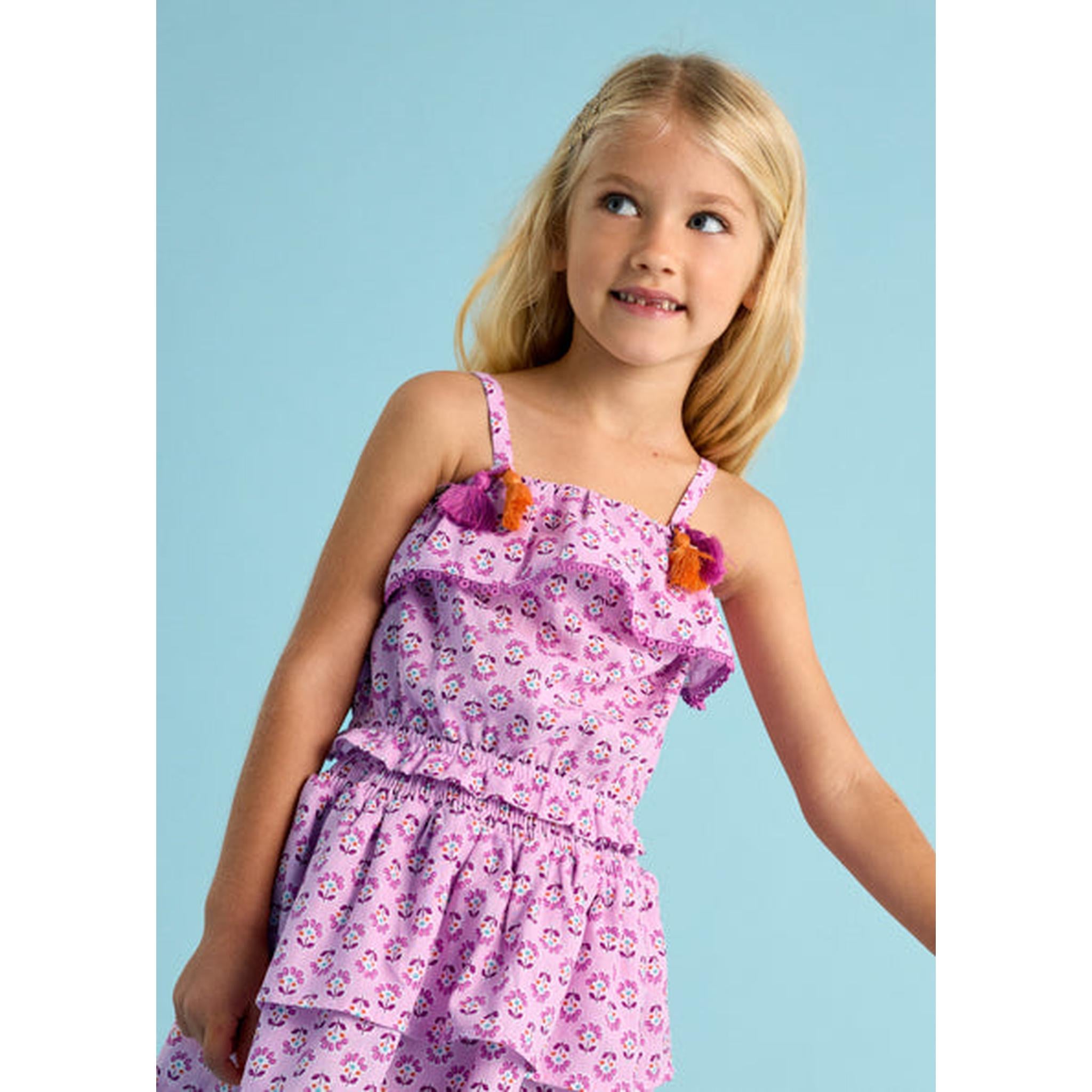 Girl Ruffle Printed Skirt Set