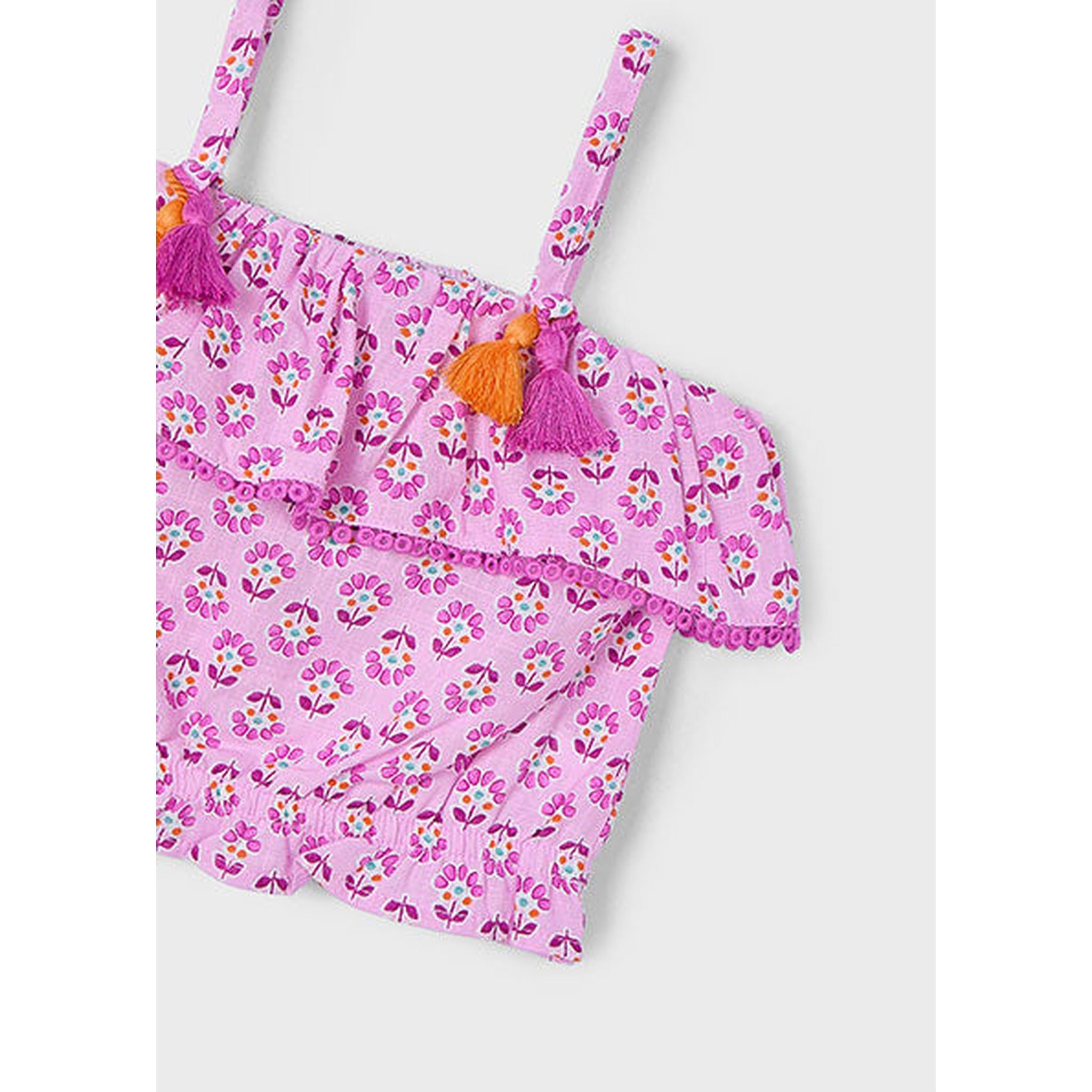 Girl Ruffle Printed Skirt Set