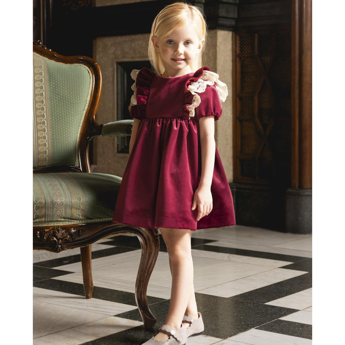 Burgundy Velvet Dress