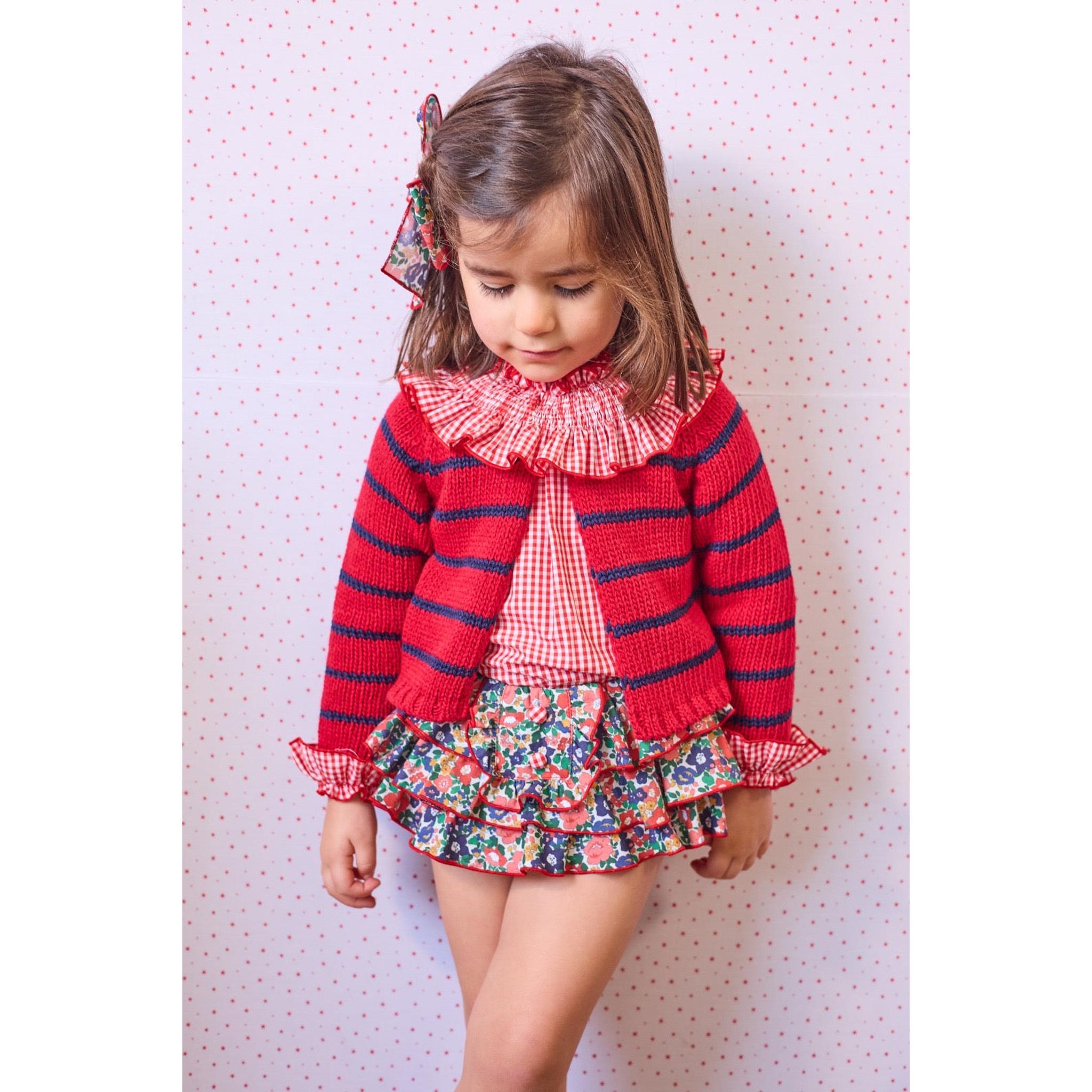 Braga Flores Blusa Vichy Rojo