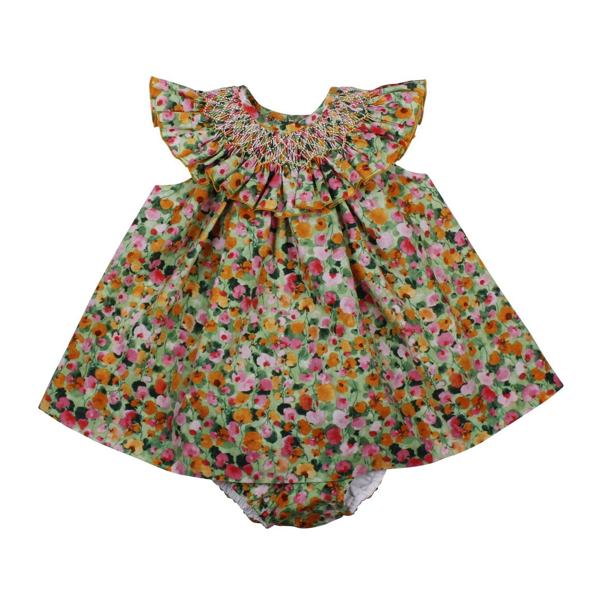 Green Acuarela Hand Smocked Jesusito