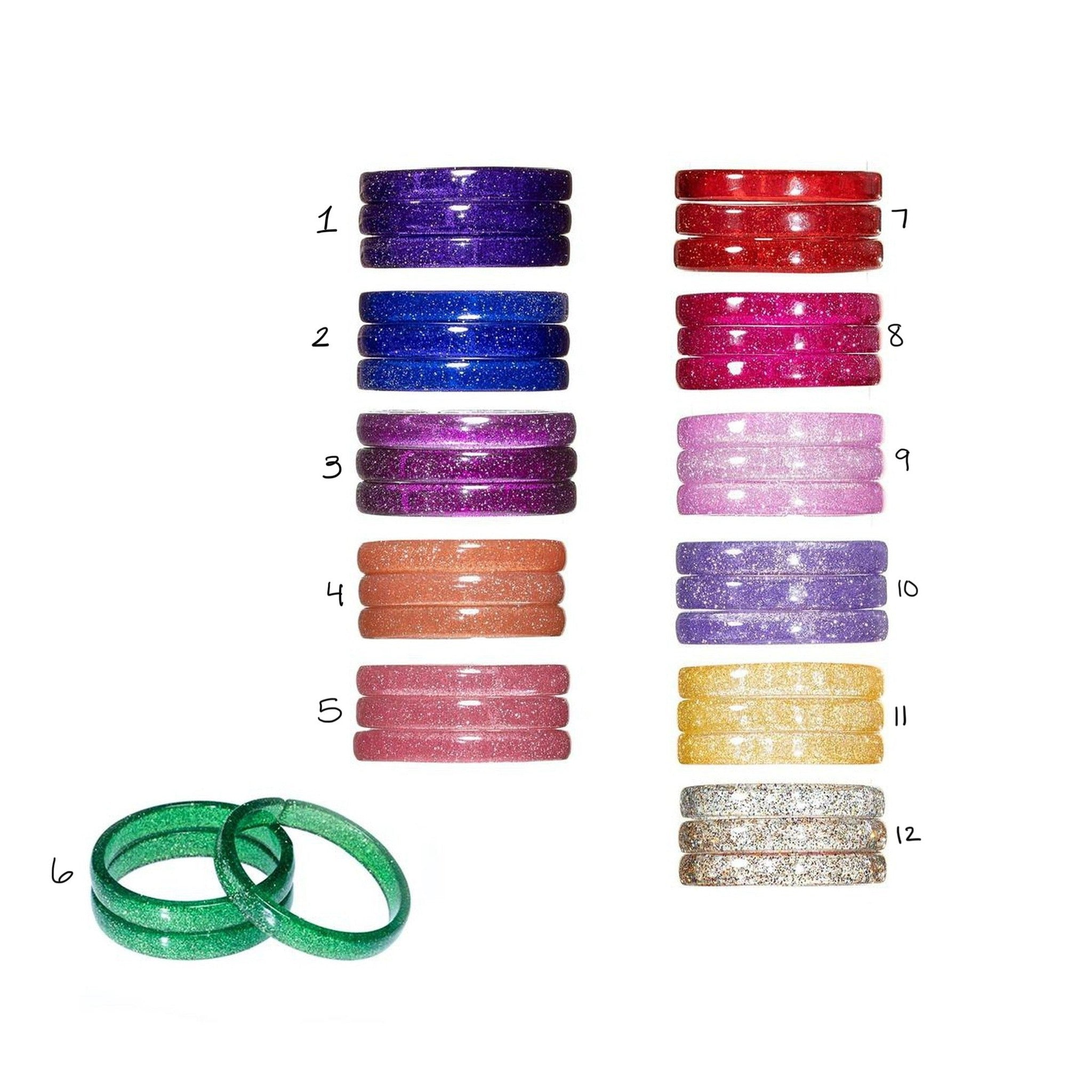 Bangles Set Assorted Rainbow Glitters