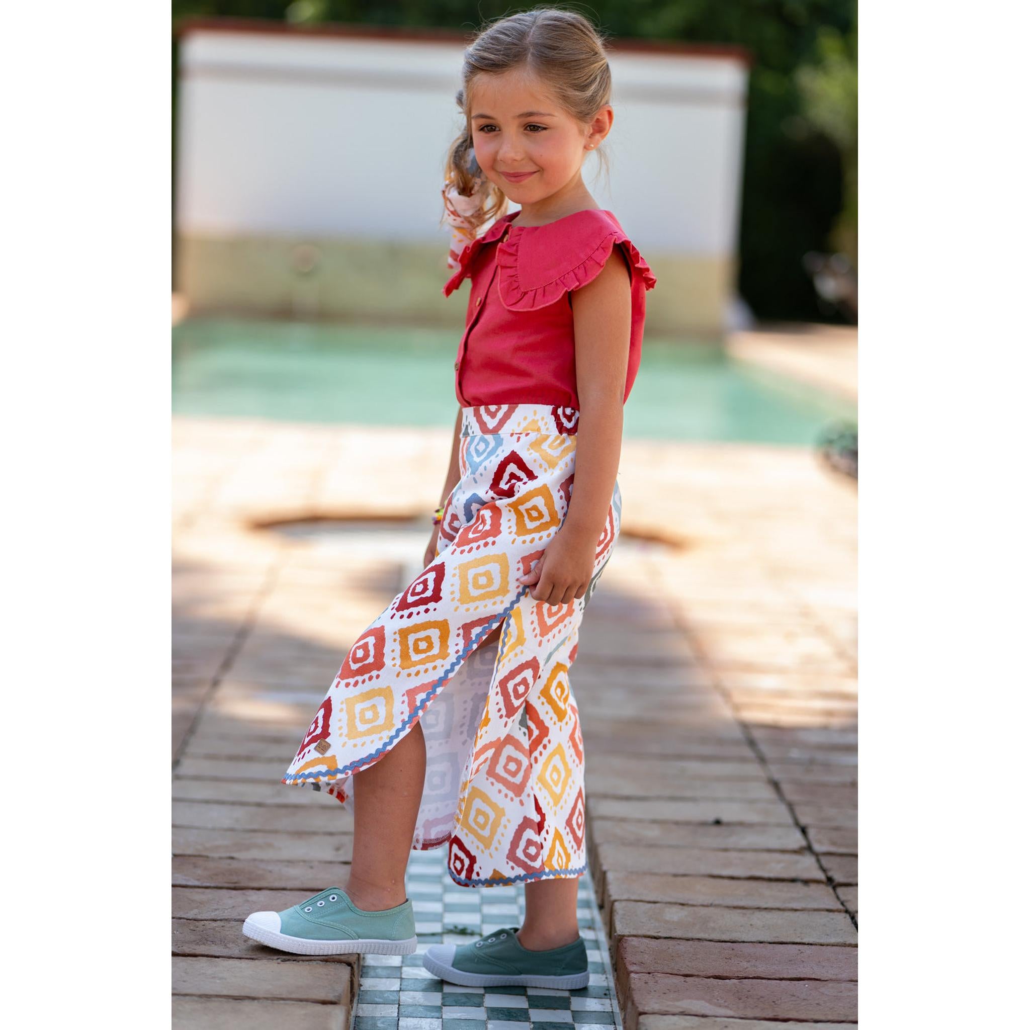 Set Etnico Pantalon Tulip - Blue Top