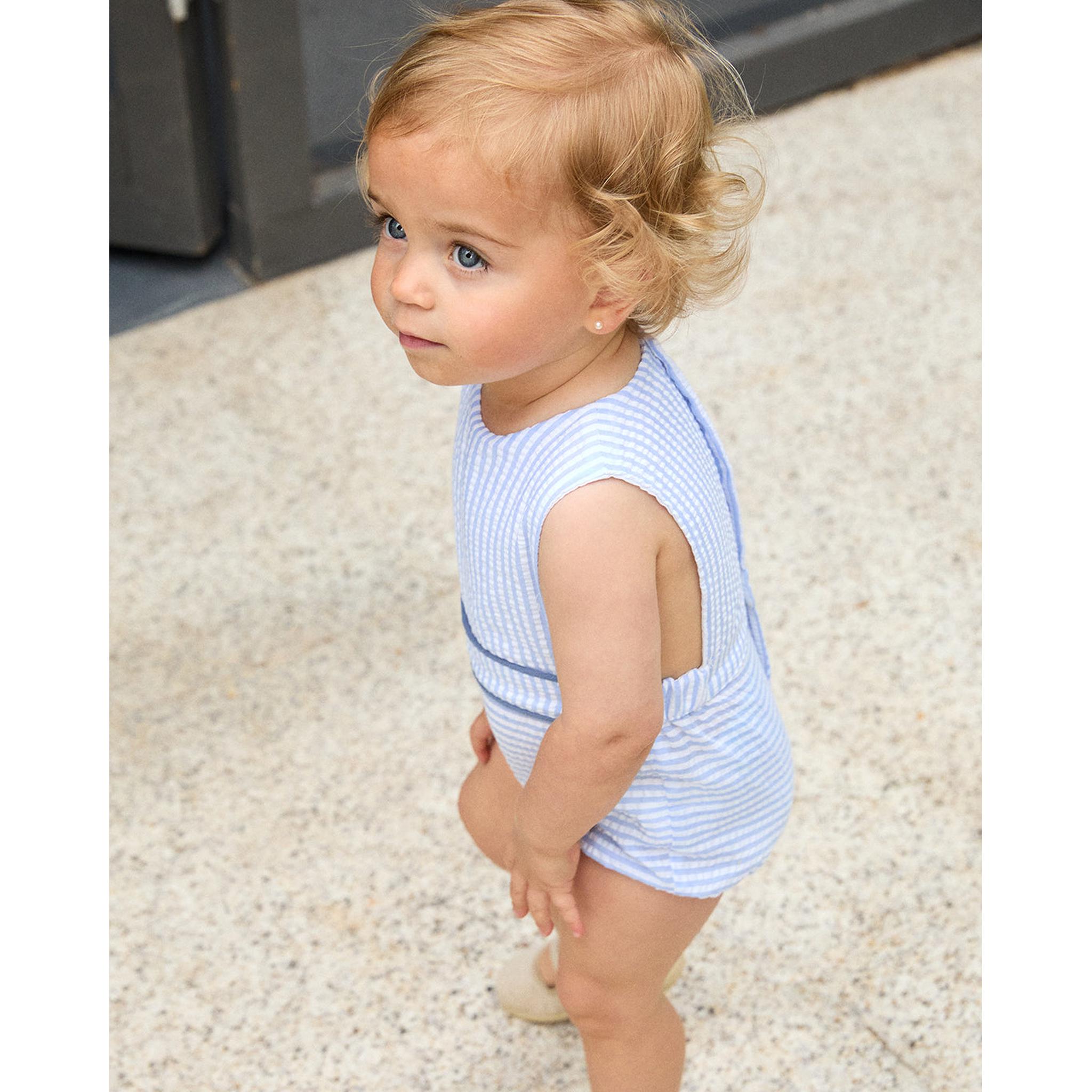 Unisex Seersucker Romper