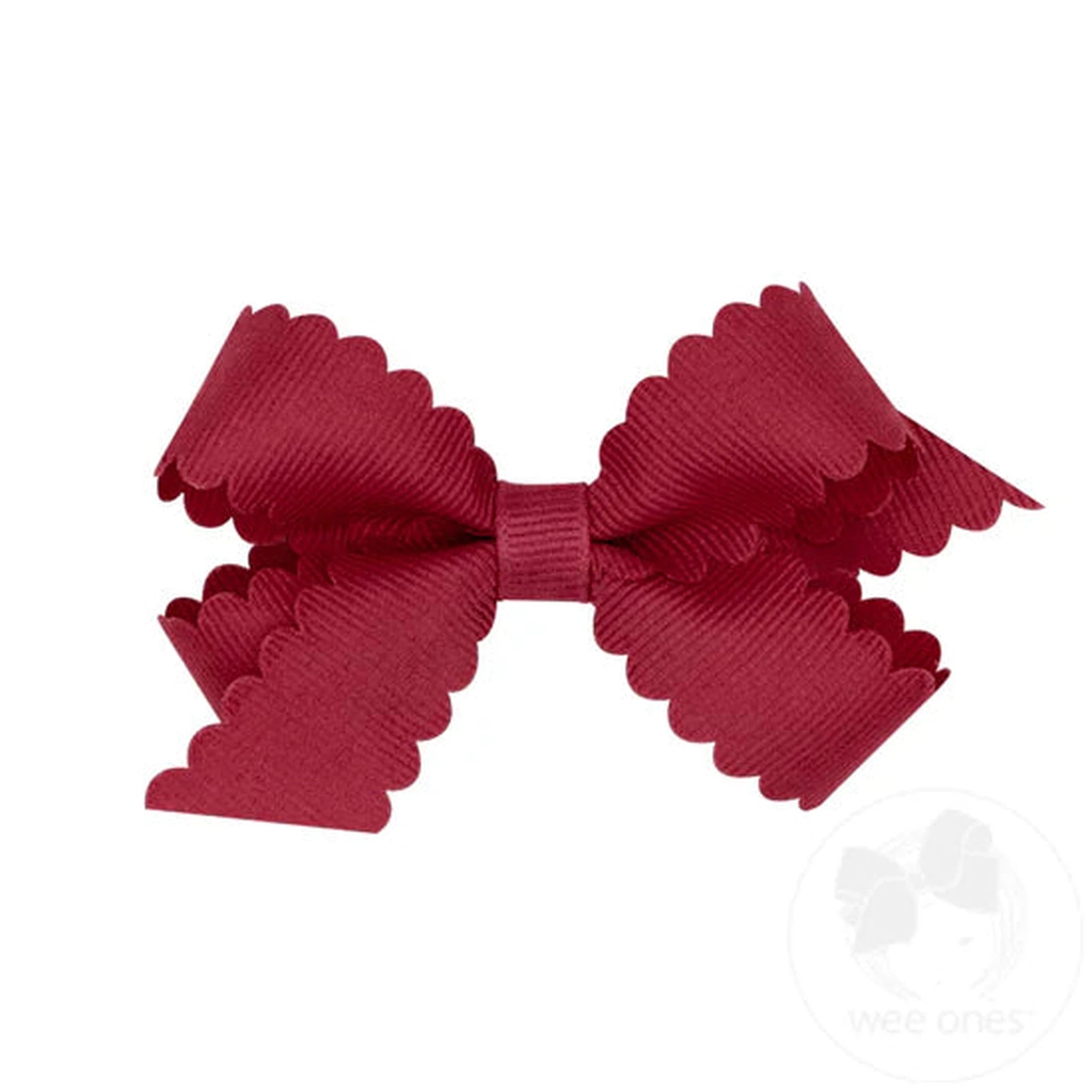 Mini Scalloped Edge Grosgrain Bow