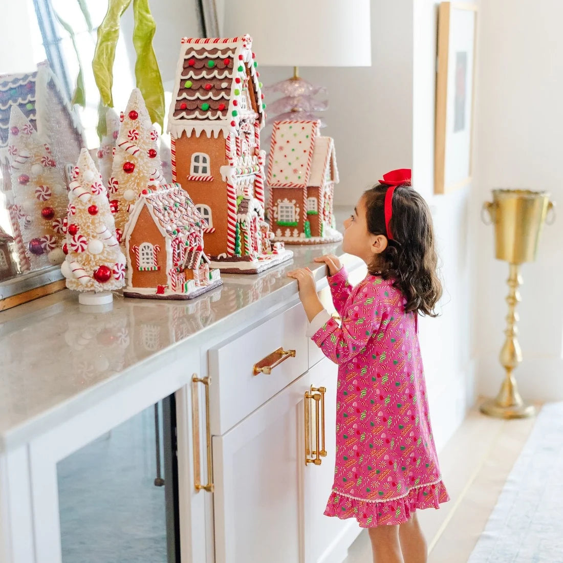 PRE ORDER Carlin Girls' Dress - Christmas Candy Pink