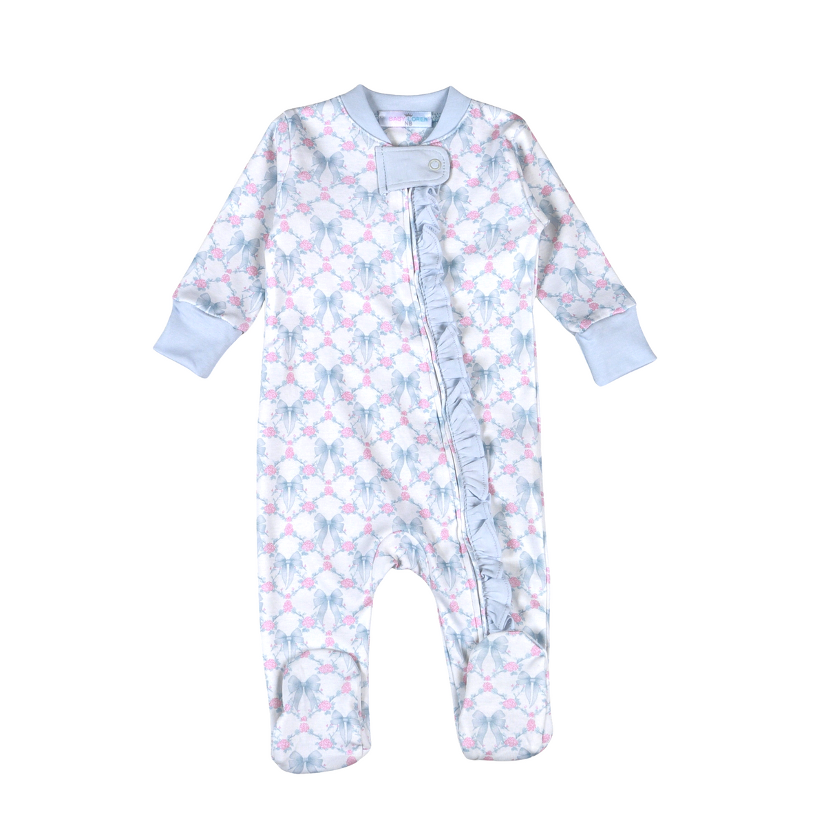 Blue Colette Zipper Footie