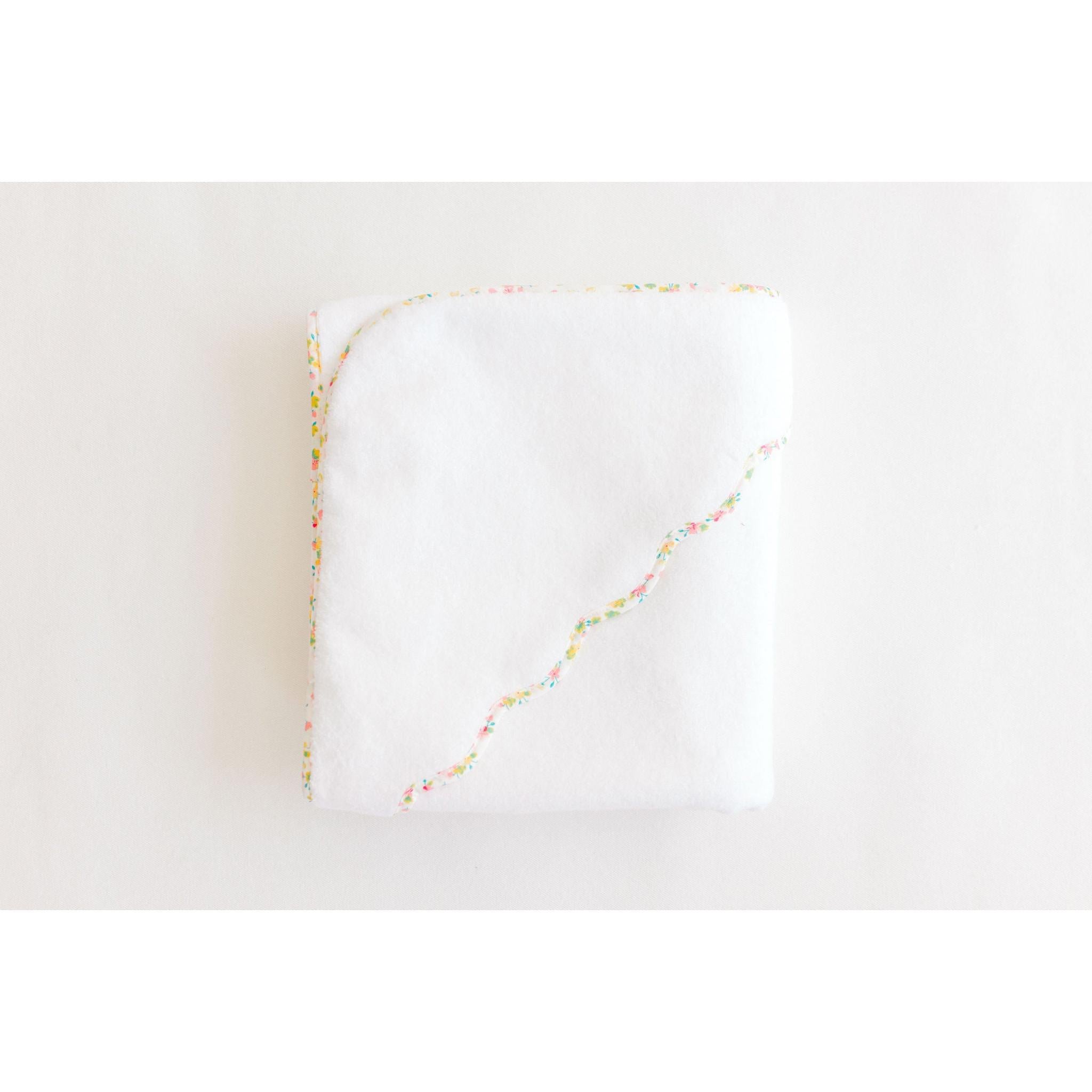 Hooded Towel – Yellow Floral Scalloped Edge