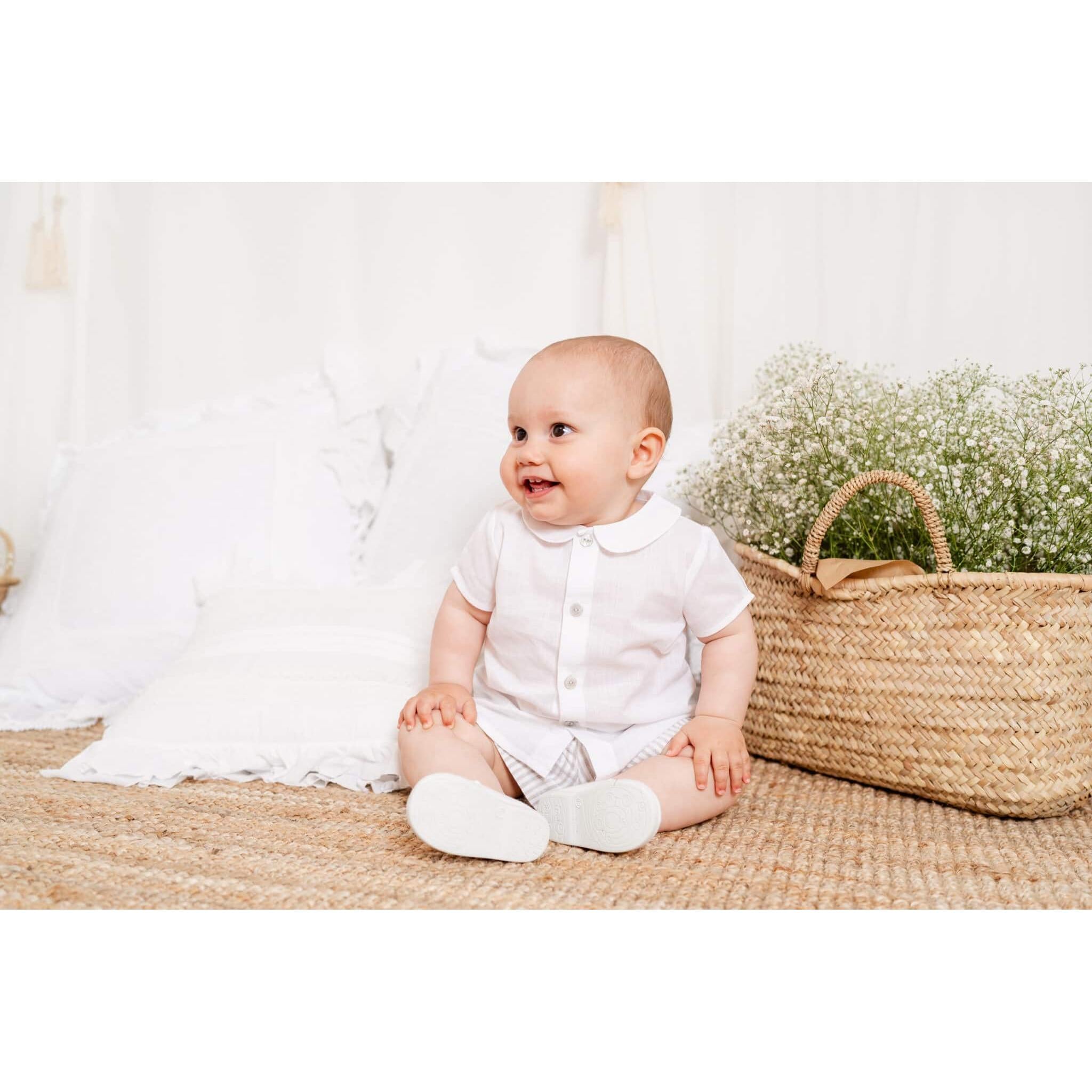 Beige Linen Bloomer Set