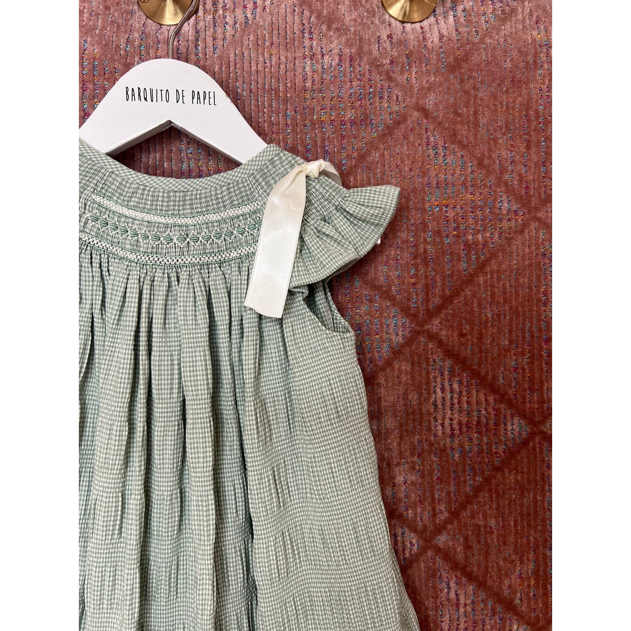 Sage Hand Smocked Dress