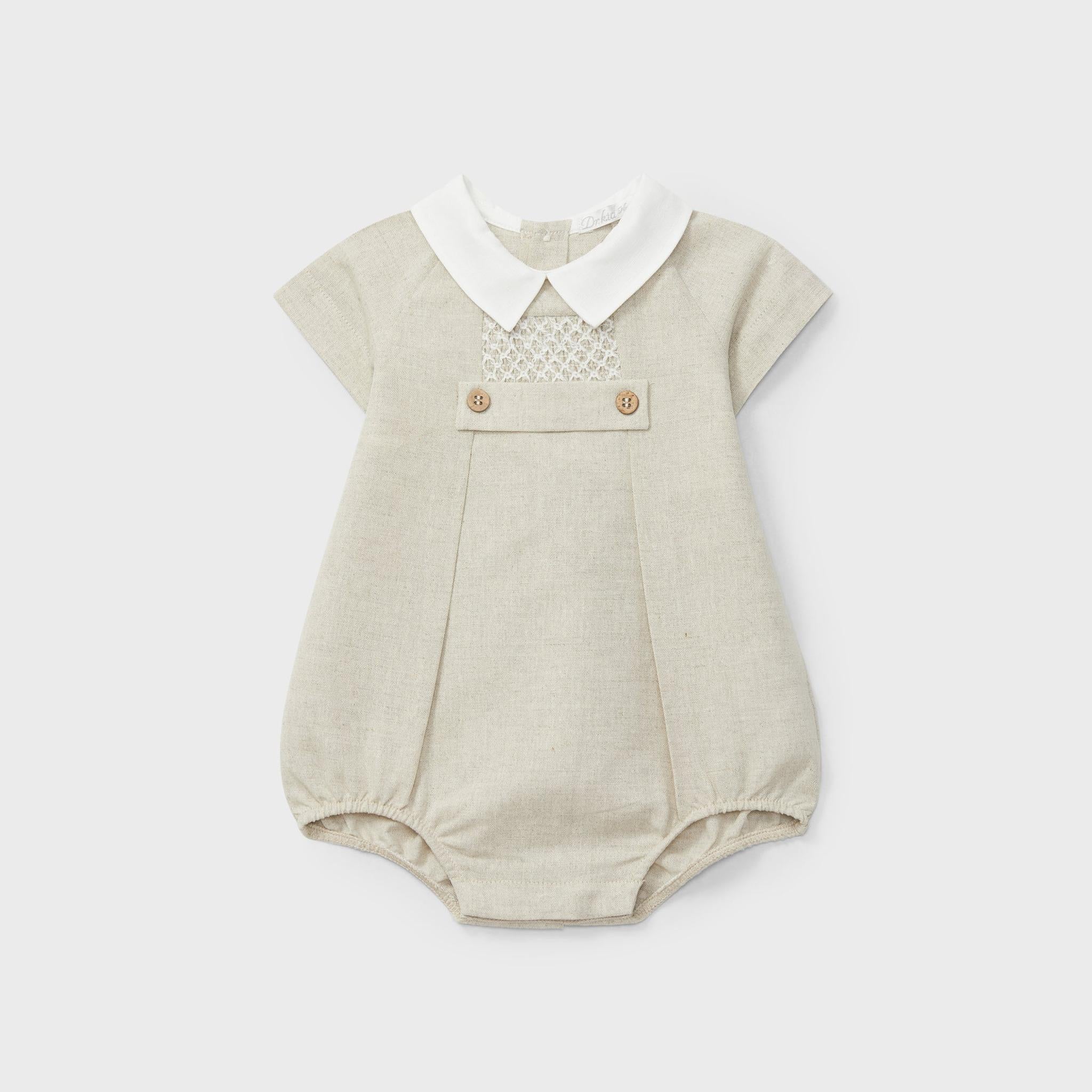 Beige Linen Romper
