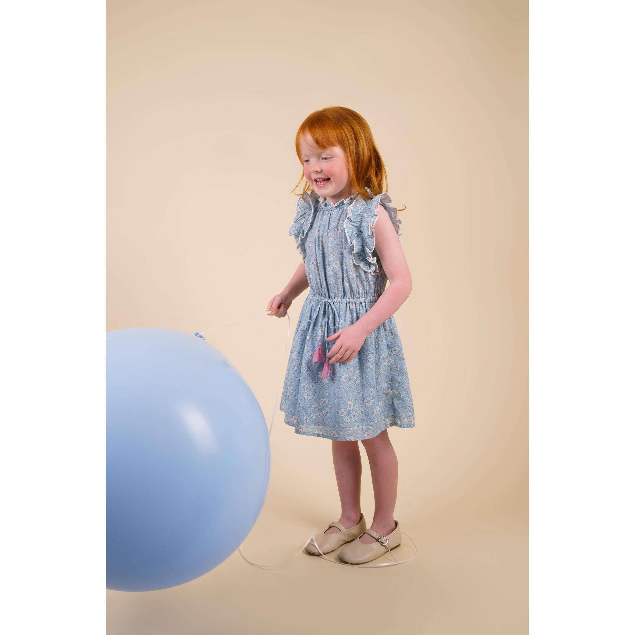 Florence Dress - TONAL FLORAL BLUE PRINT