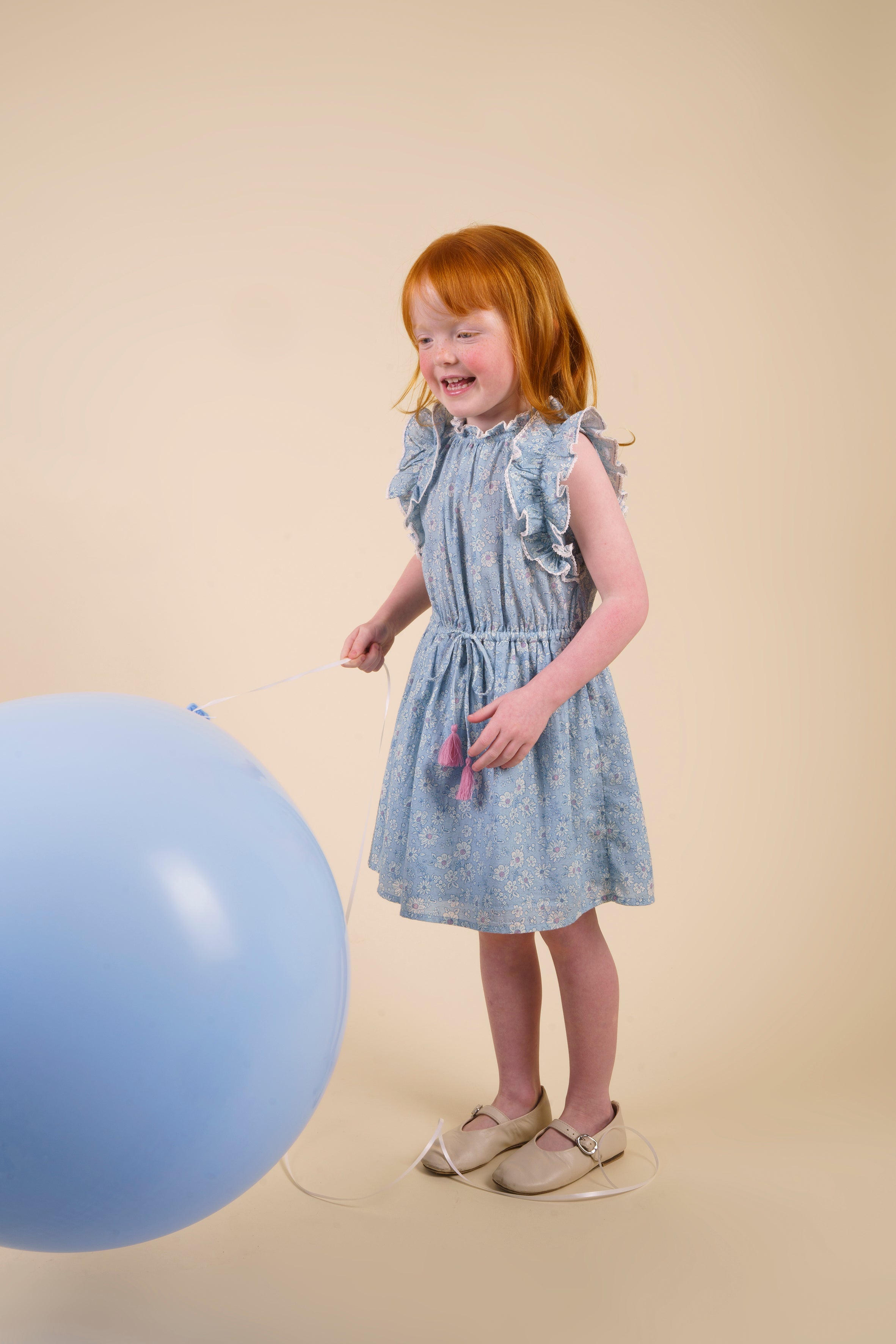 Florence Dress - TONAL FLORAL BLUE PRINT