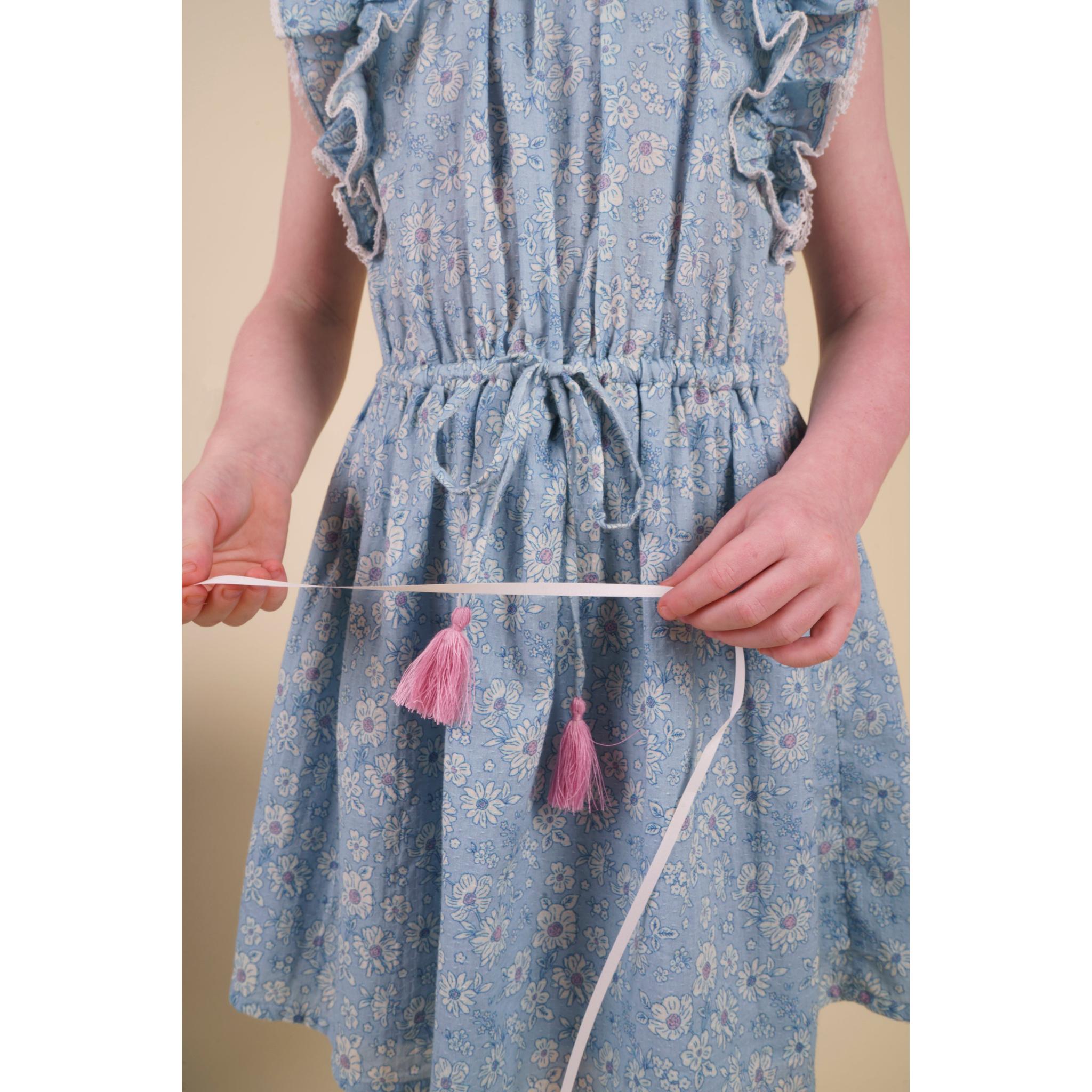 Florence Dress - TONAL FLORAL BLUE PRINT