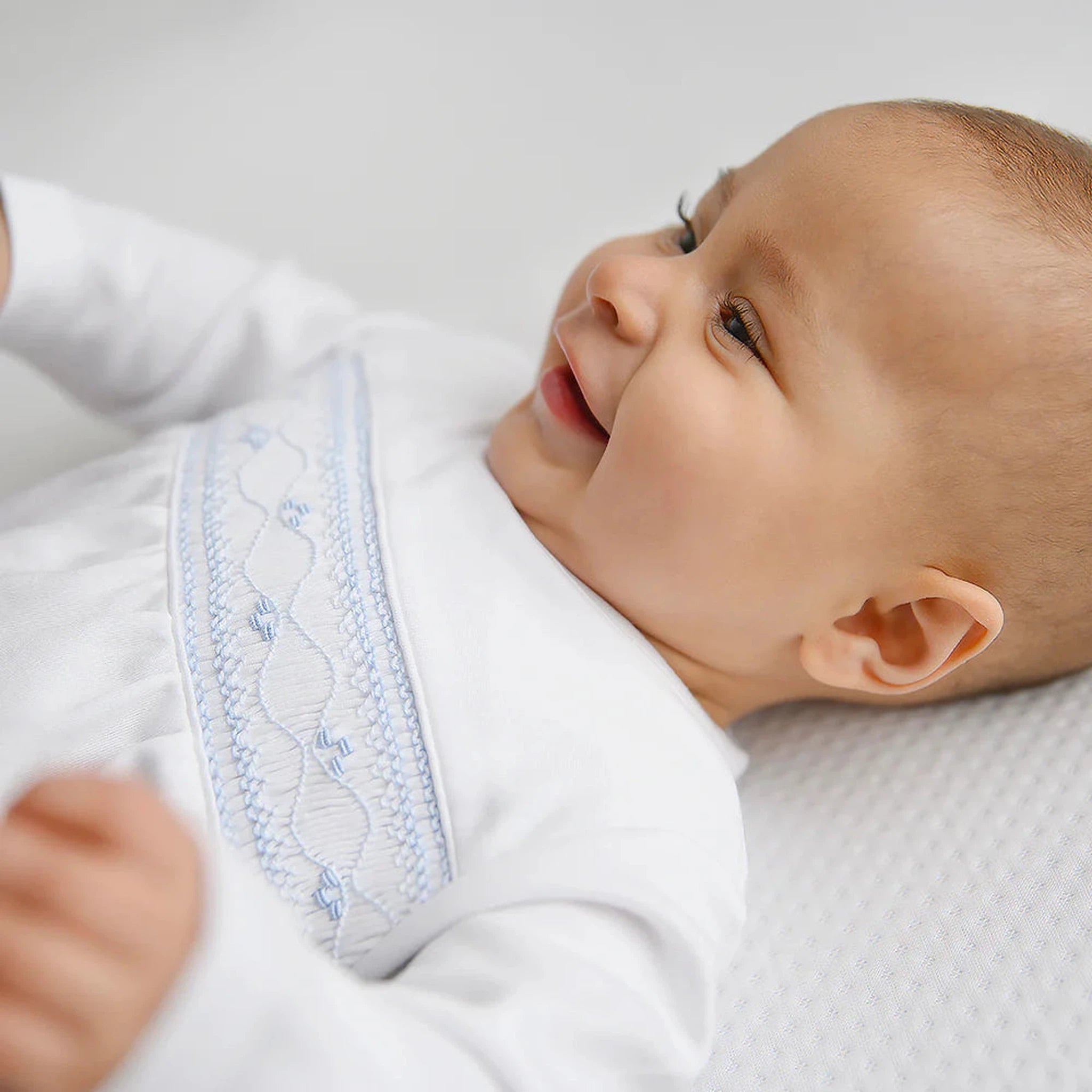 Smocked Cotton Seeds Footie