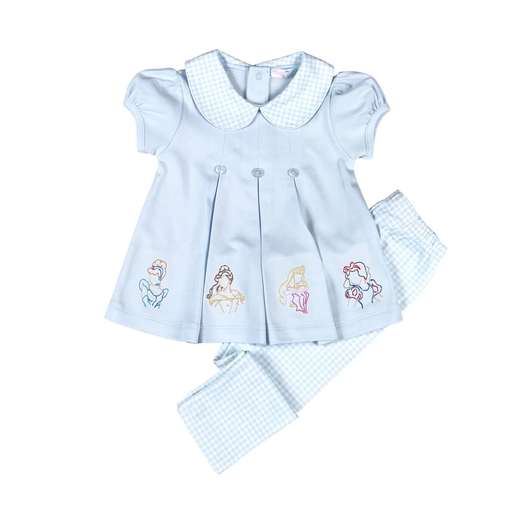 Royal Charm Embroidered Legging Set - Pink