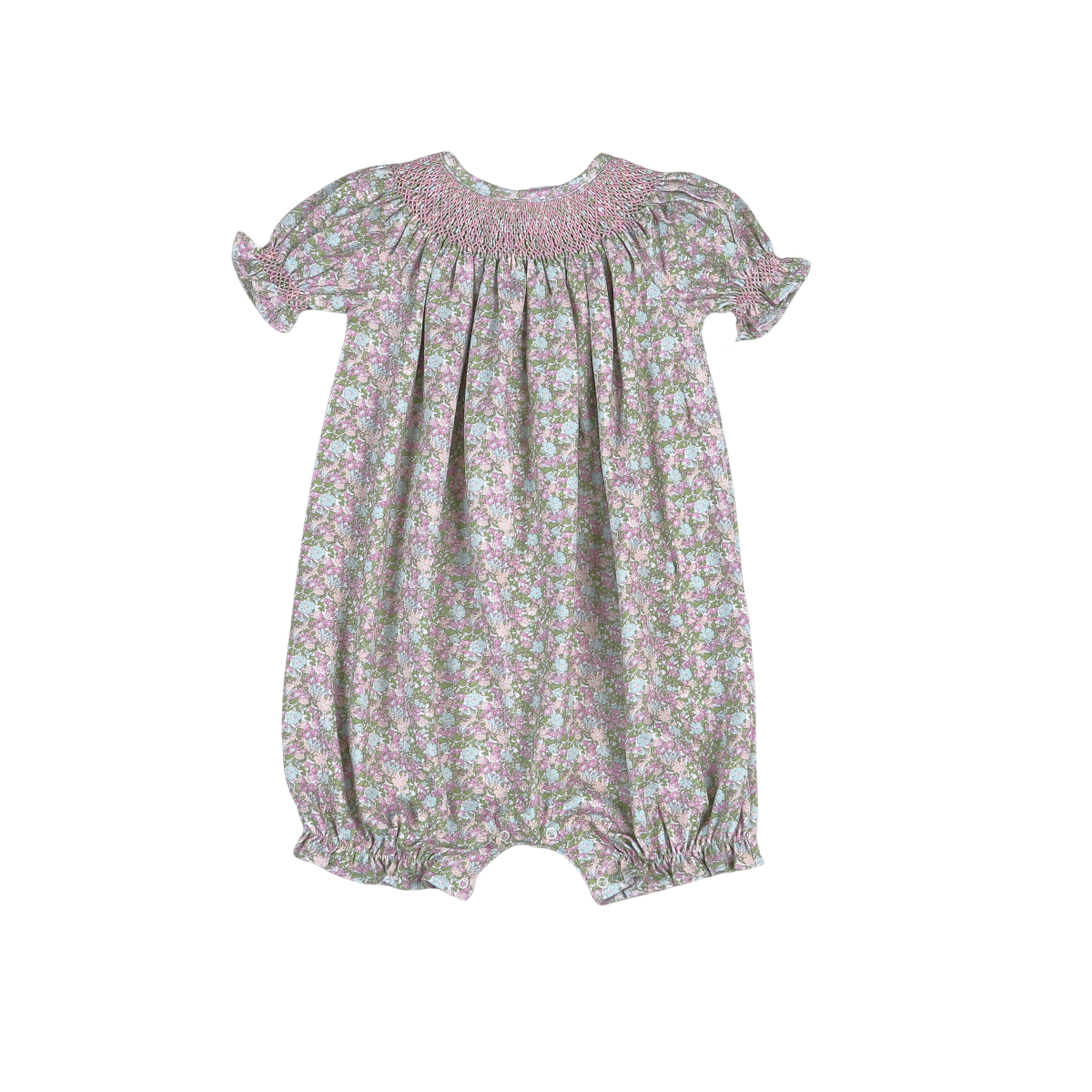 Eve Floral Hand Smocked Bishop Bubble