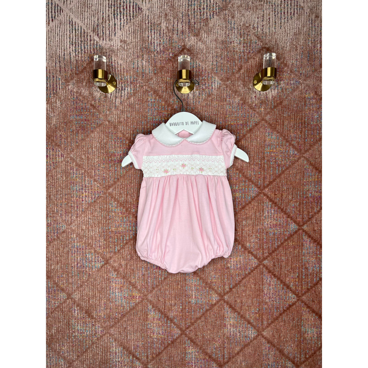 Smocked Pink Pima Romper