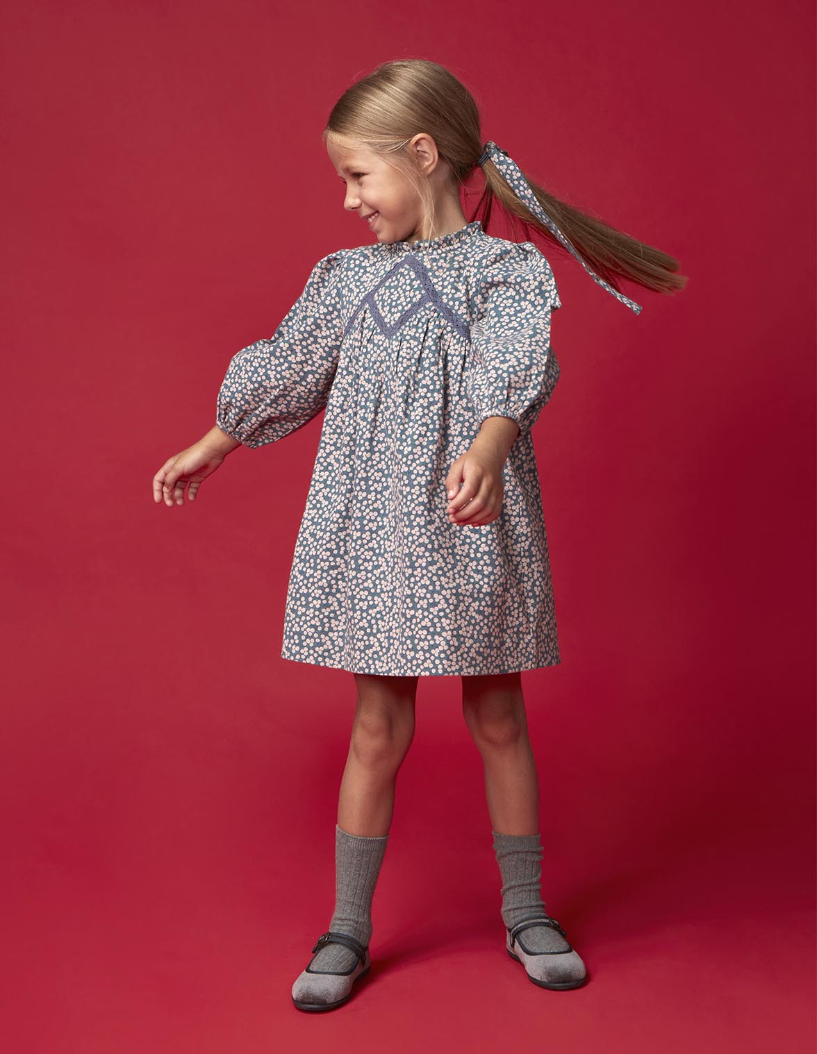 Vestido flores azul