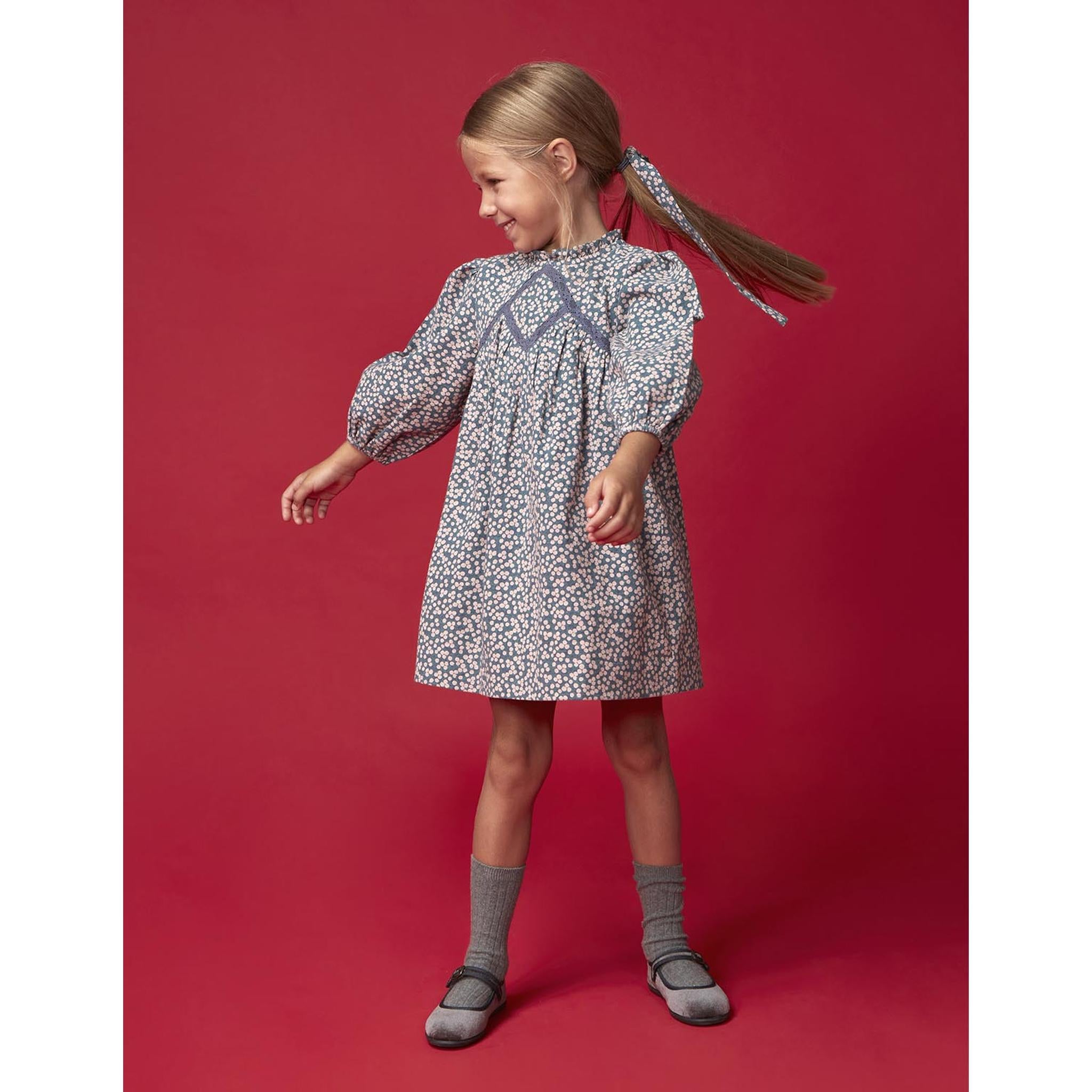 Vestido flores azul