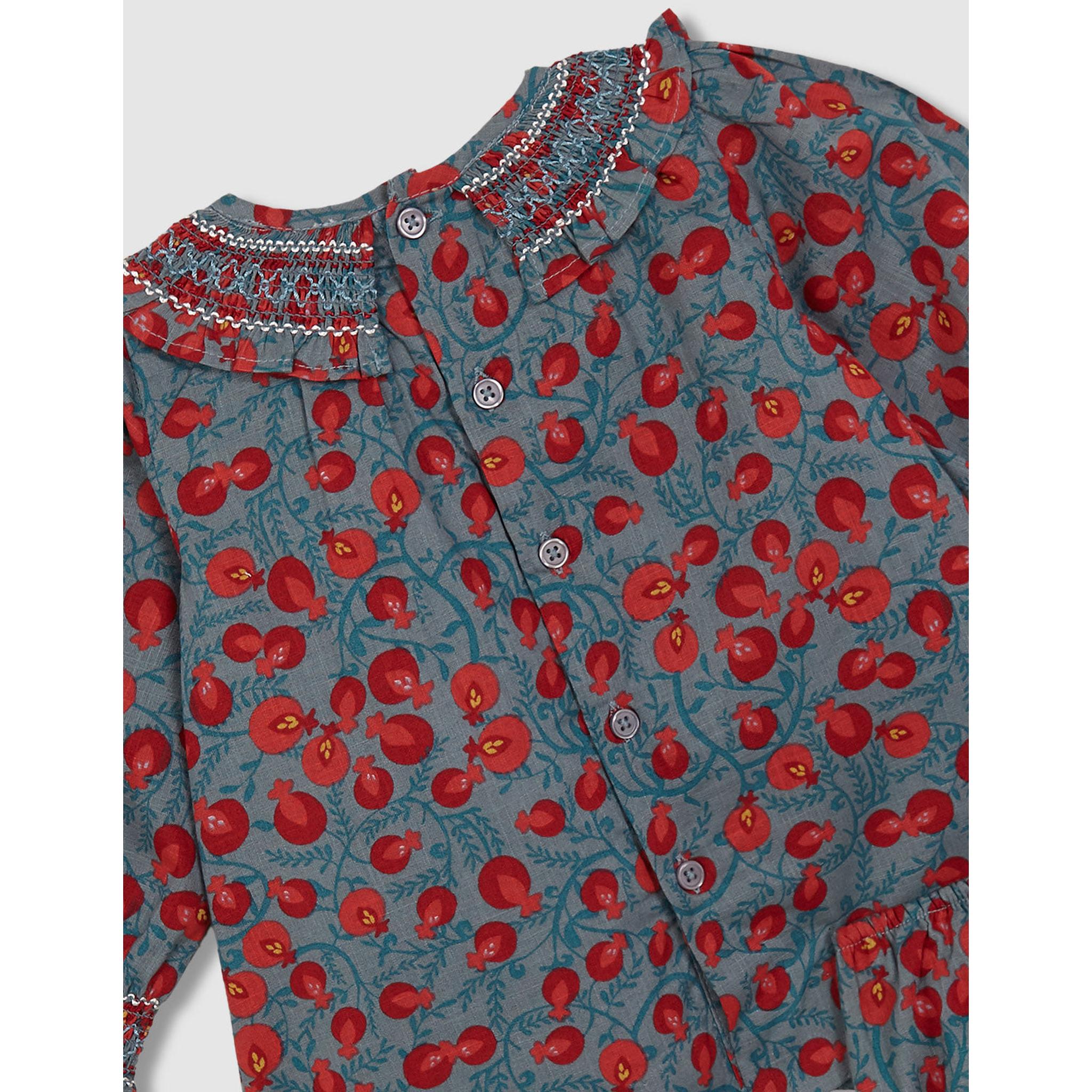 Vestido cuello nido de abeja