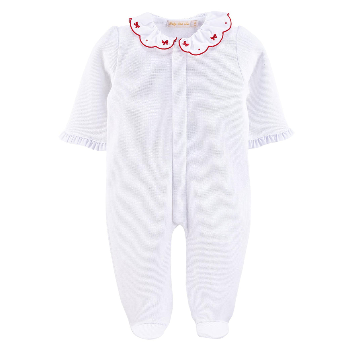 Pre Order - Jacquard Footie with embroidered collar