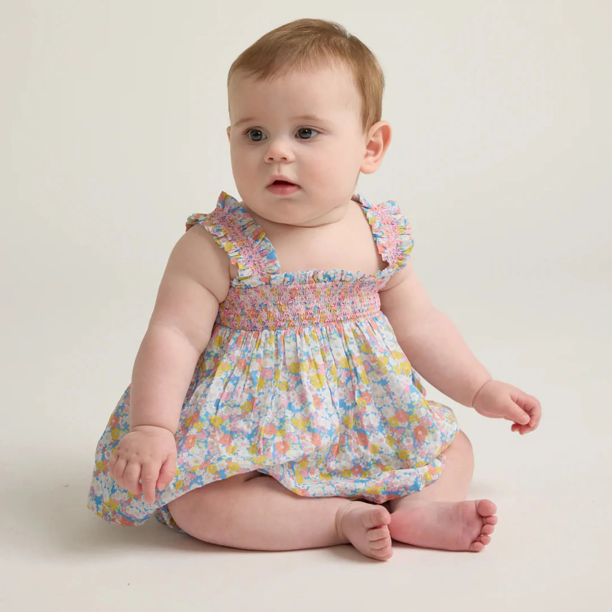baby girls jasmine blossom smocked top and bloomer set