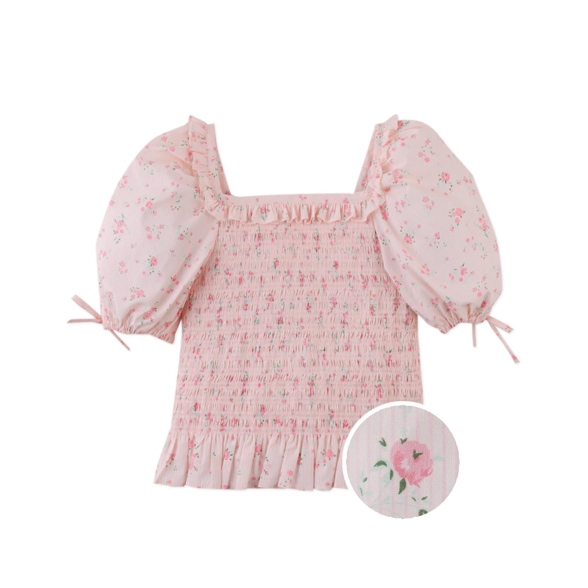 PRISCILLA SMOCKED TOP WITH PUFF SLEEVES & BEA SKORT WITH SMOCKED BODICE & EMBROIDERED SCALLOP
