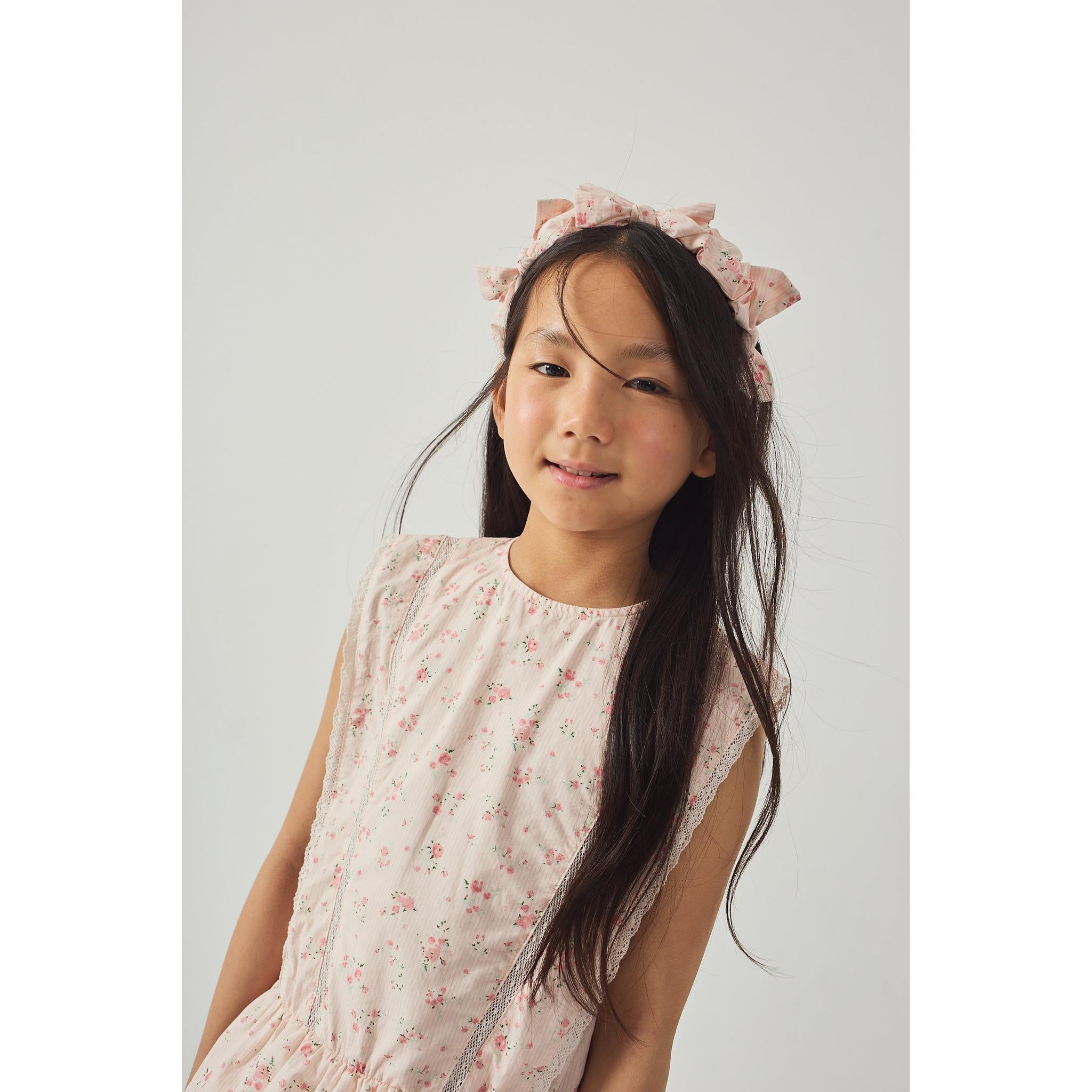 MEL DRESS WITH LACE TRIMS & TIERED SKIRT