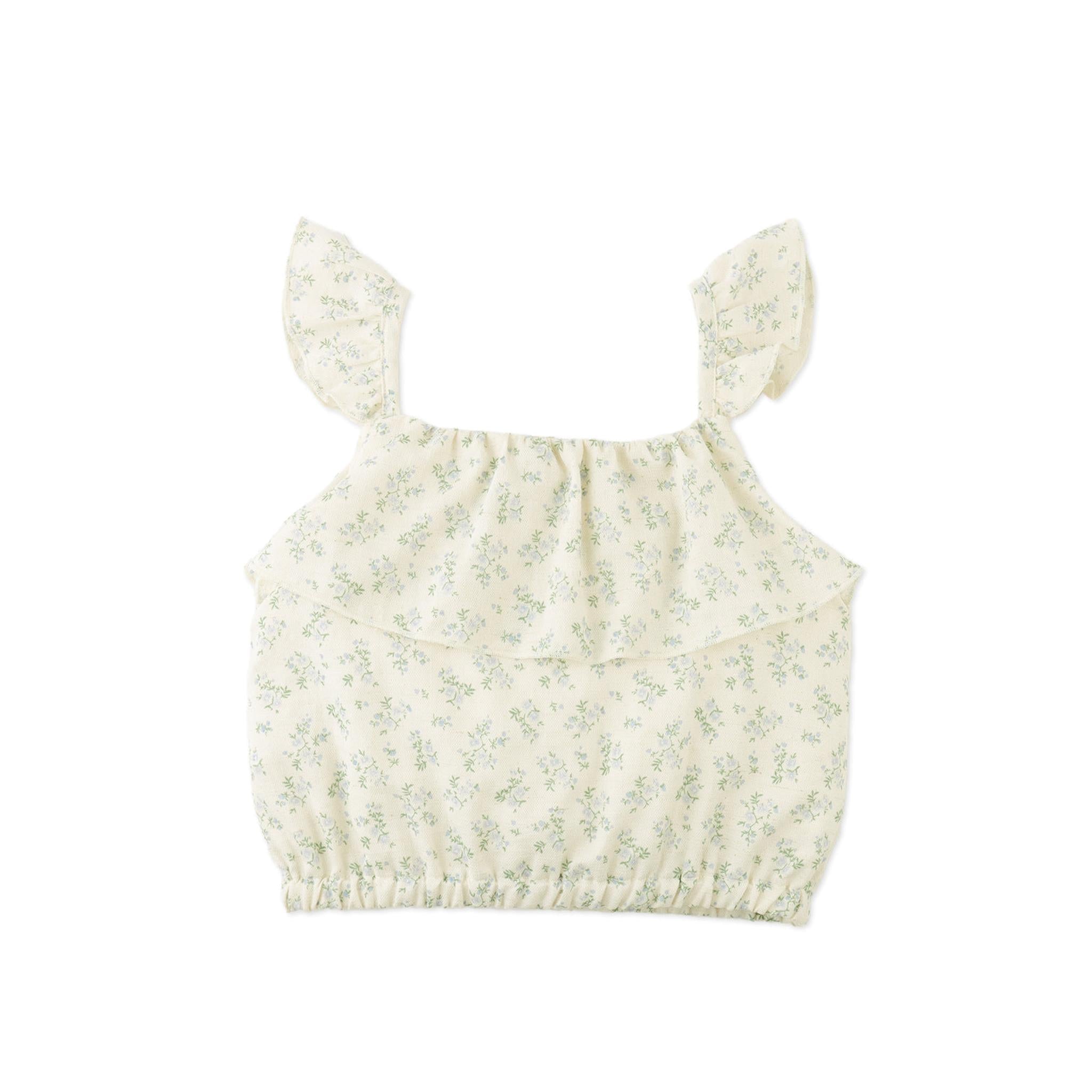 AMBESSA STRAPPY RUFFLED TOP & TIERED SKIRT SET