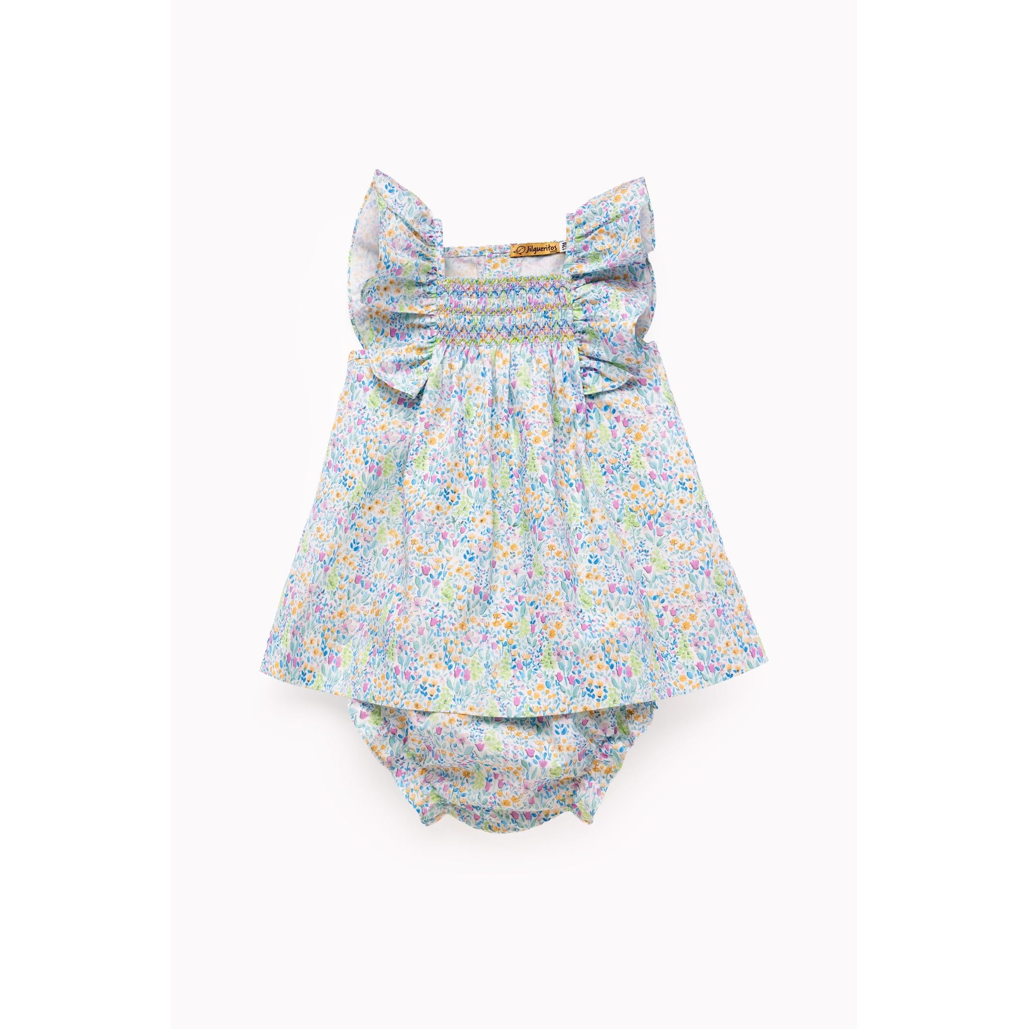 Nimes Smocked Baby Dress