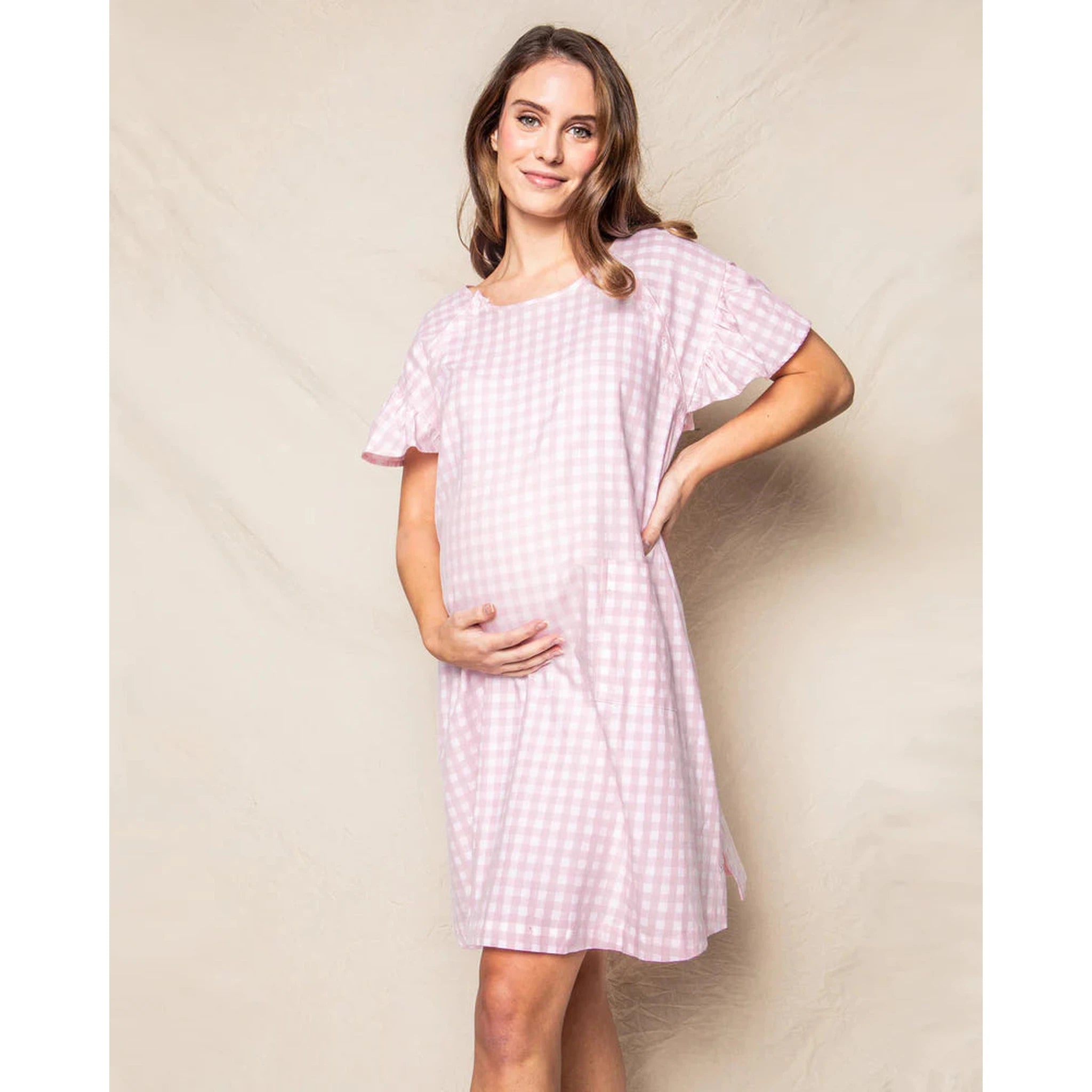 Women's Pink Gingham Hospital Gown