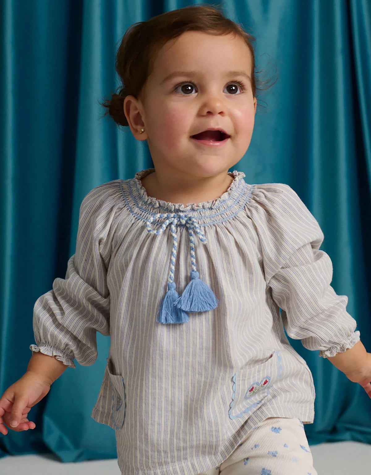 BABY RUTH STRIPED BLOUSE WITH CORDUROY PANT SET