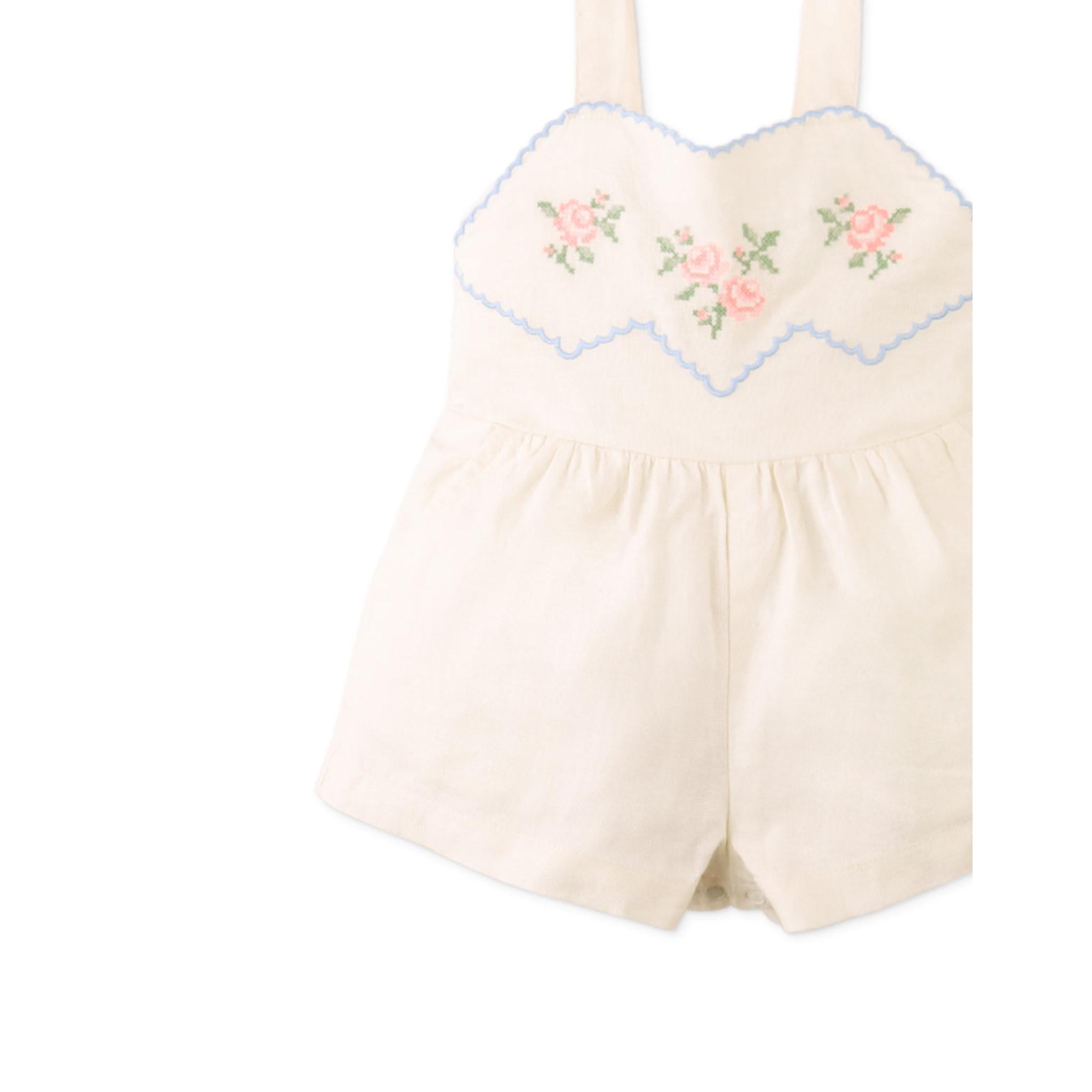 JILL PLAYSUIT WITH EMBROIDERED BIB