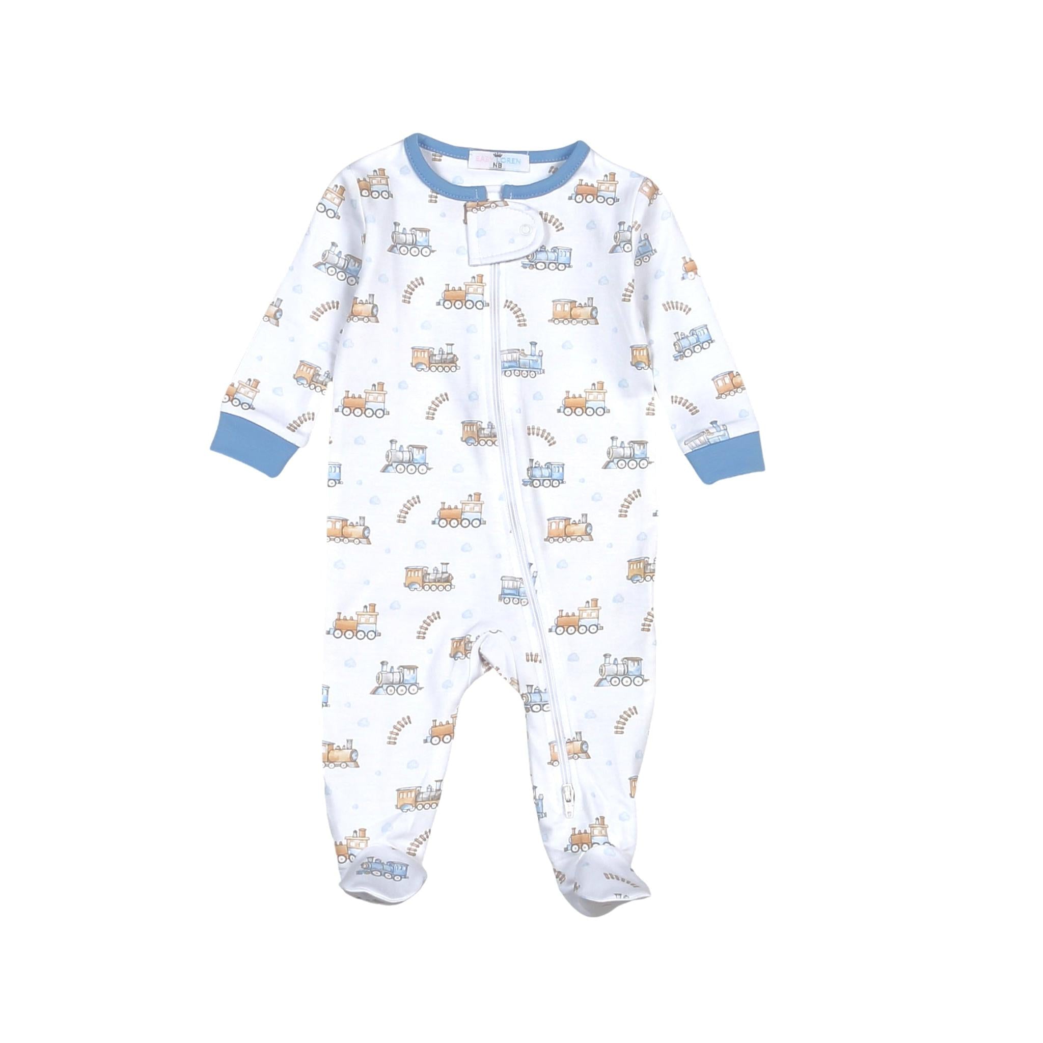 Choo Choo Pima Zipper Footie