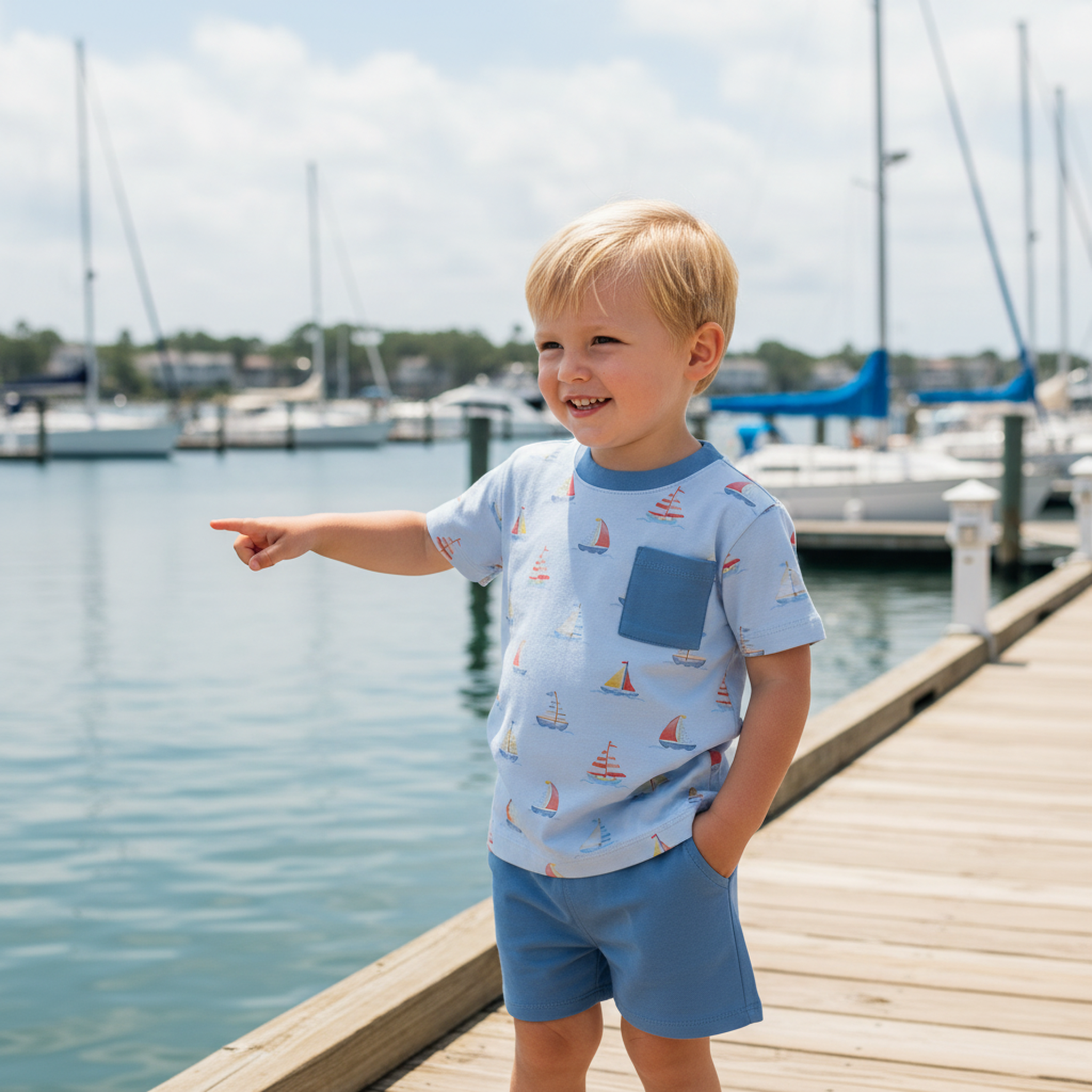Sail Away Short set - Print